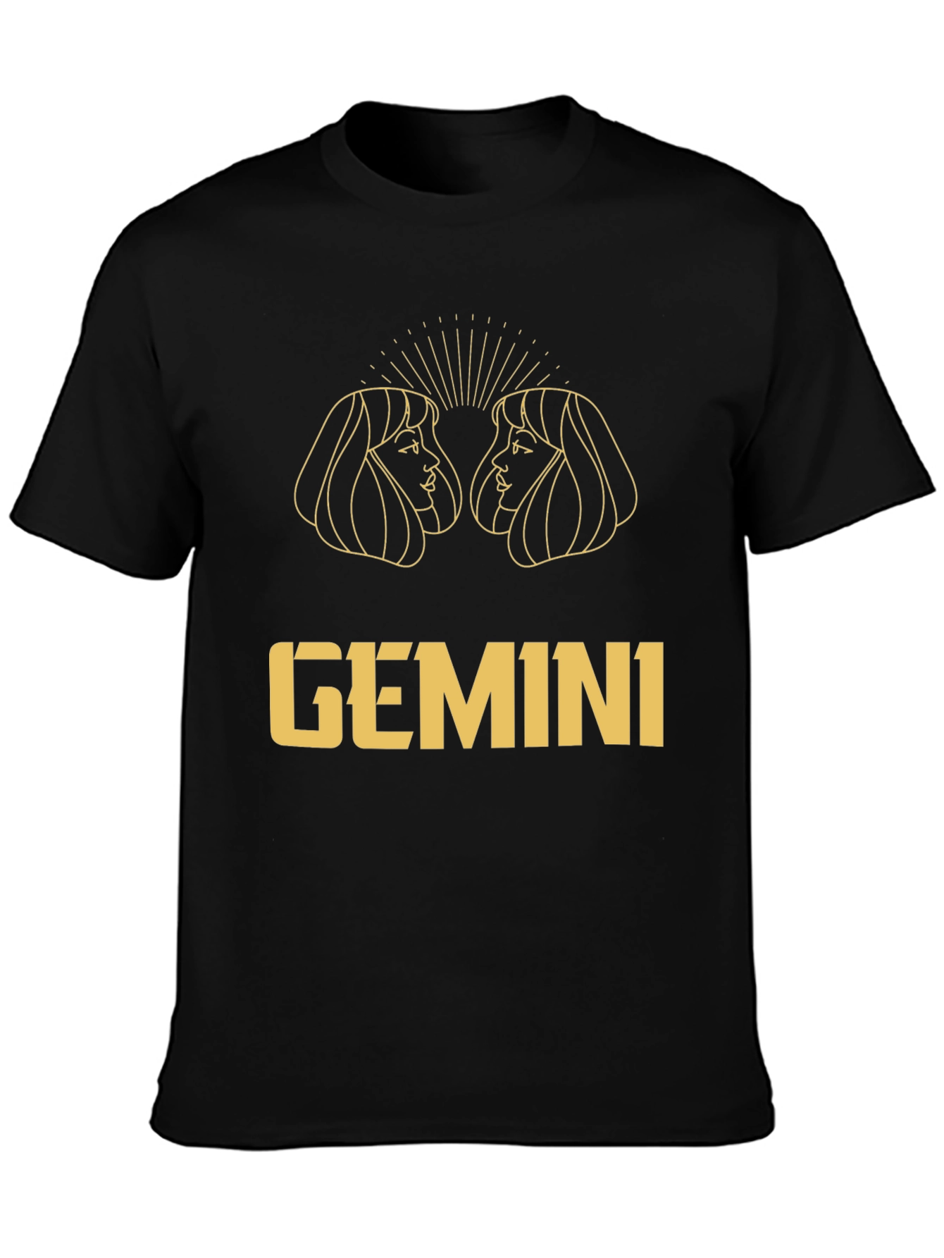 Gemini Zodiac Black Graphic Tee
