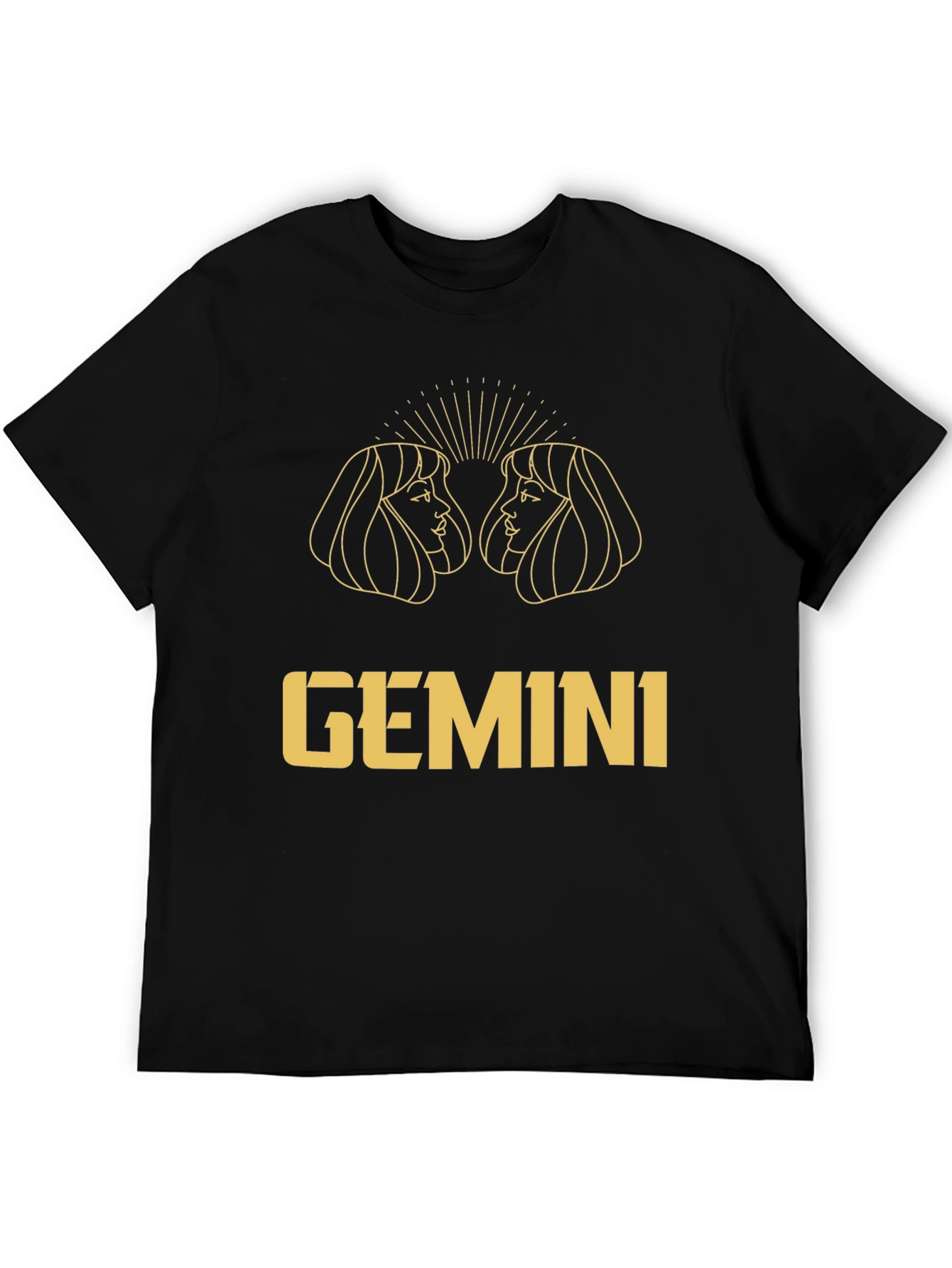 Gemini Zodiac Black Graphic Tee