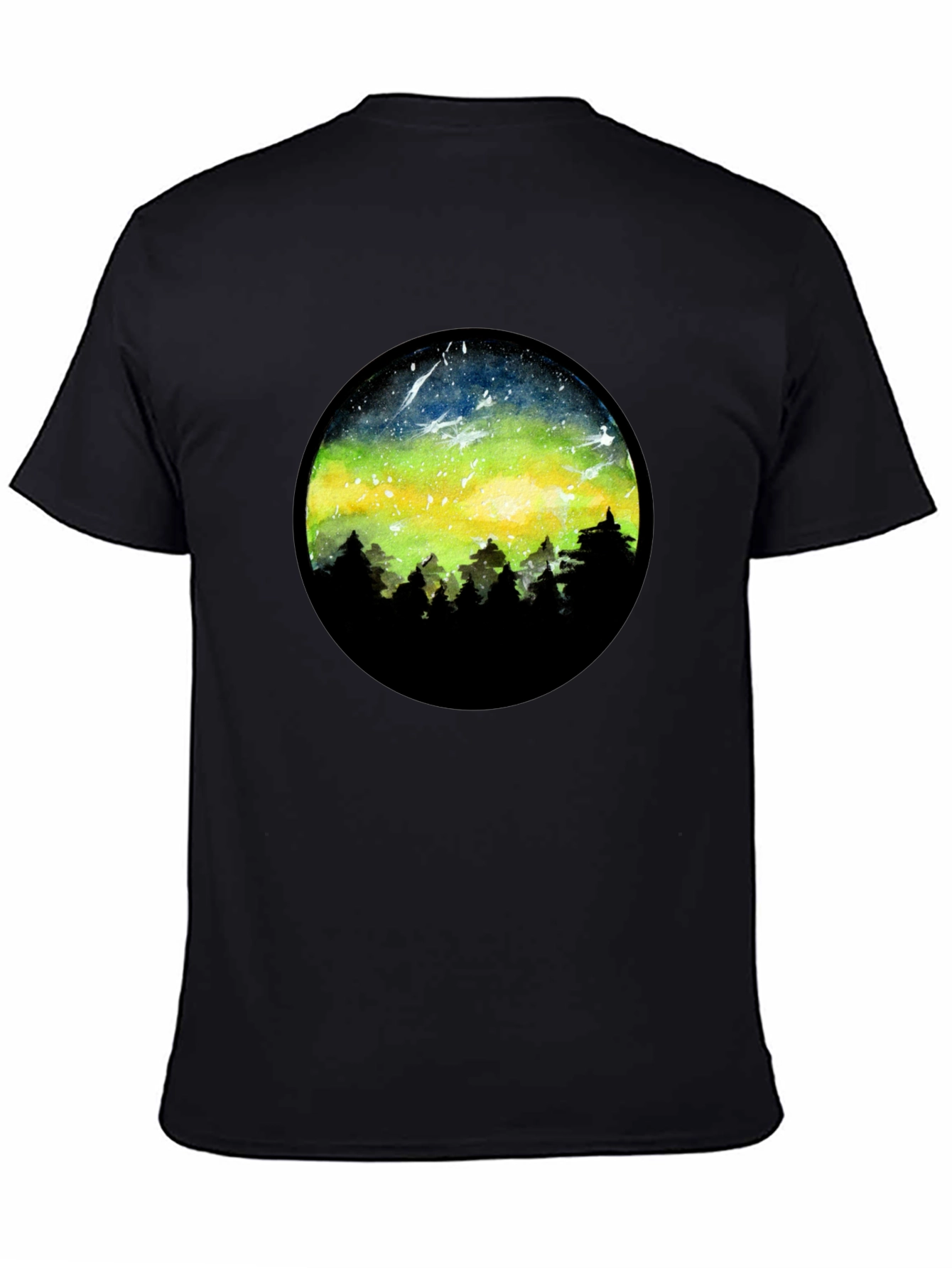Aurora Borealis Graphic Tee - Mens Black T-Shirt