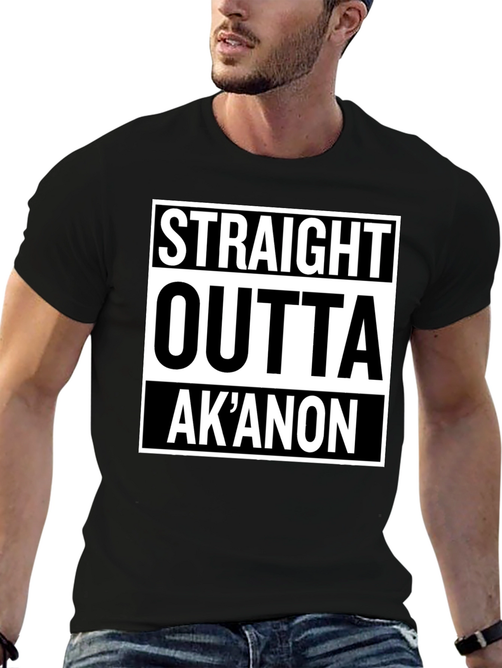 Straight Outta AkAnon T-Shirt - Black Graphic Tee