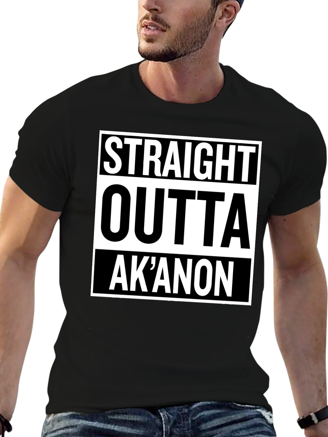 Straight Outta AkAnon T-Shirt - Black Graphic Tee