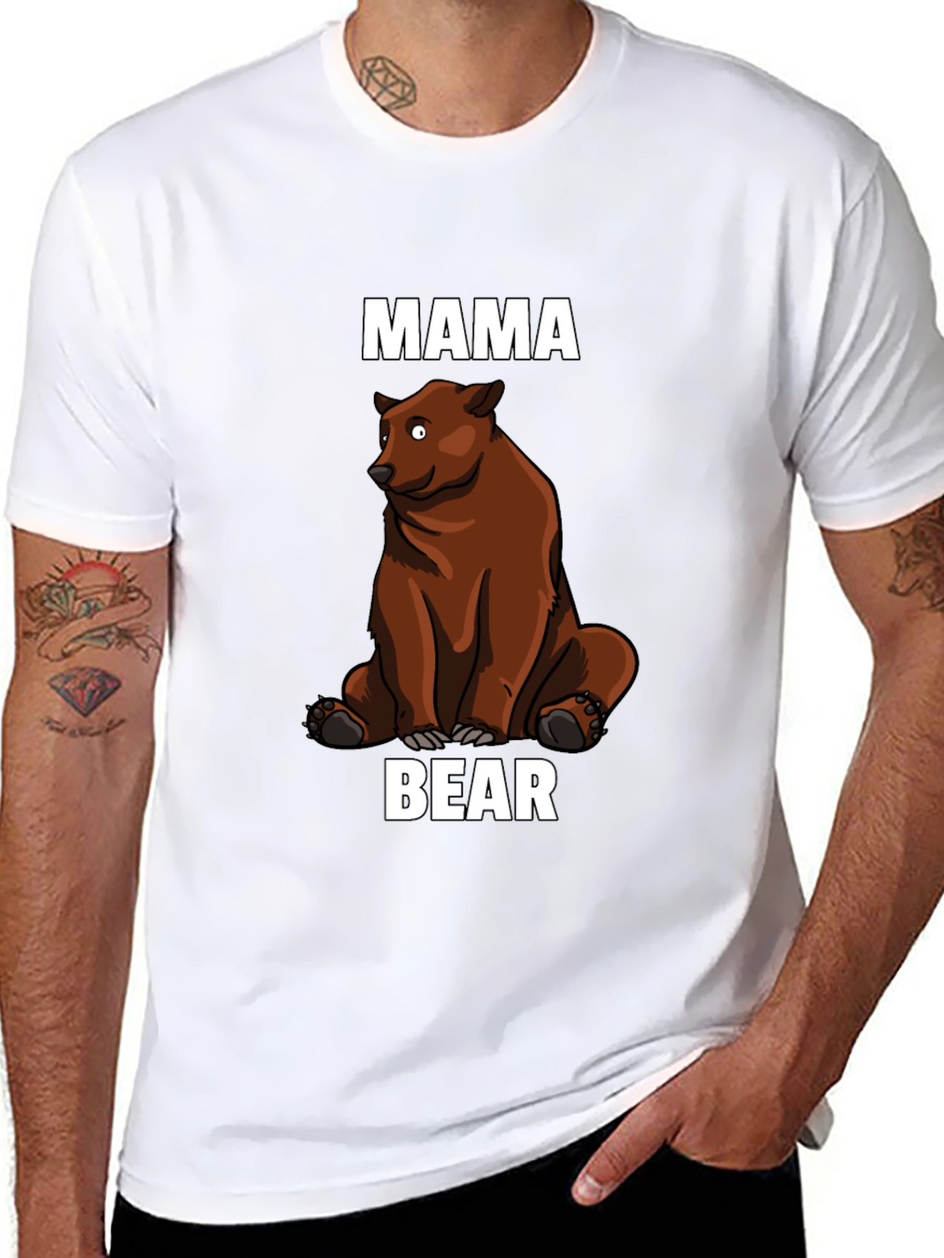 Mama Bear Graphic T-Shirt - Black