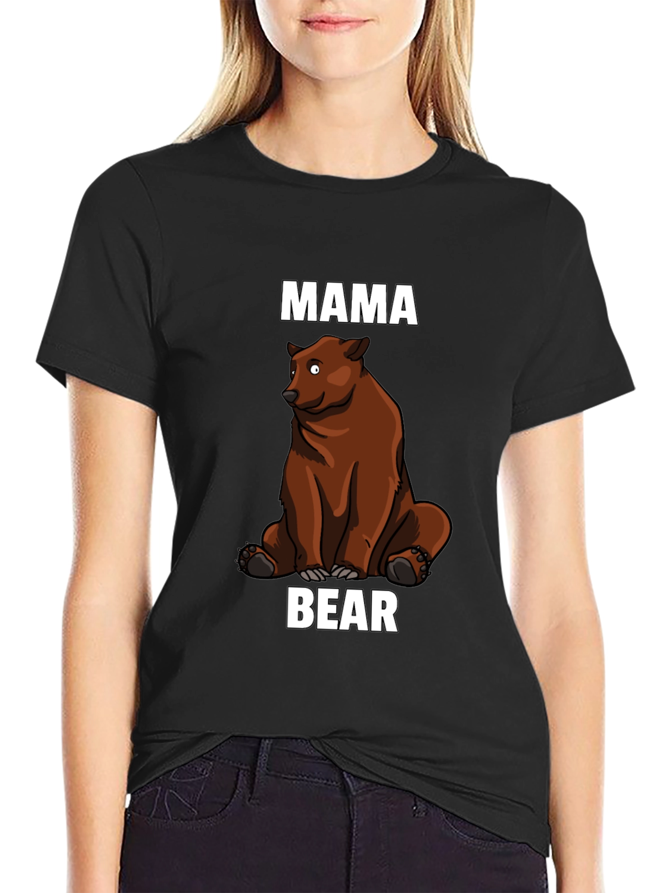 Mama Bear Graphic T-Shirt - Black