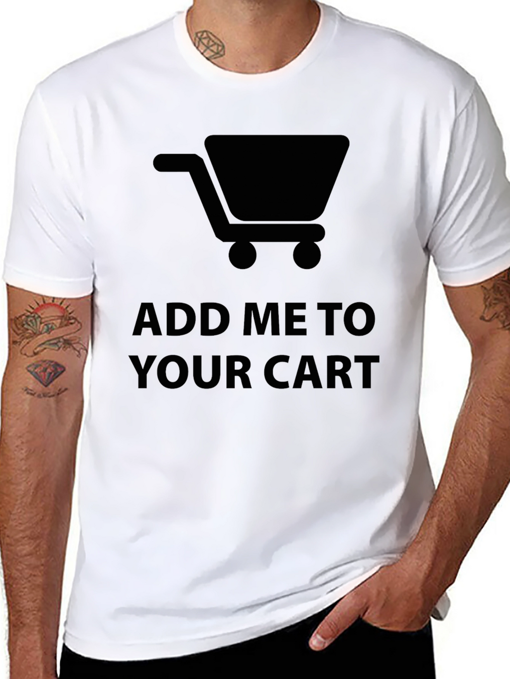 Add Me To Your Cart Graphic Tee - Black