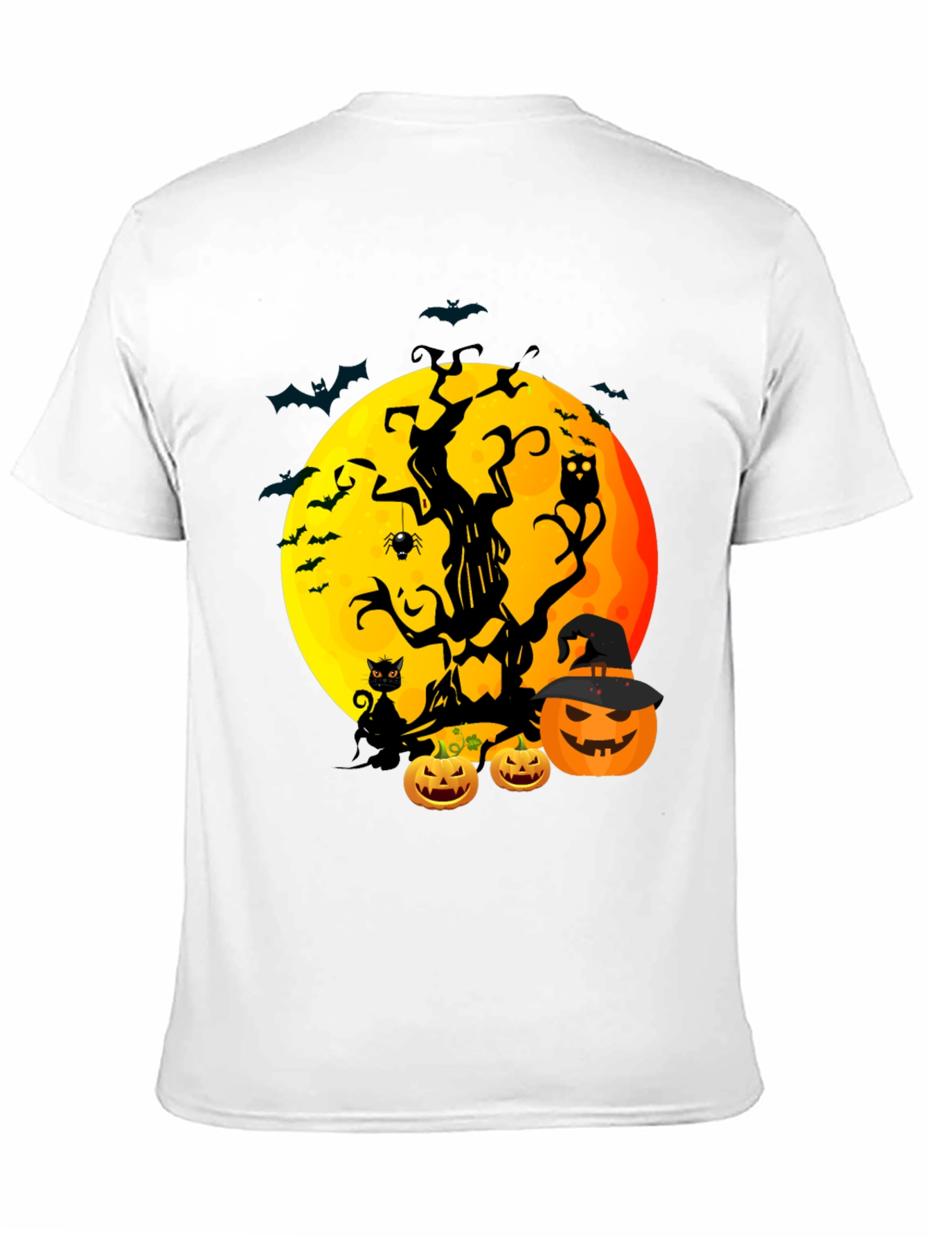 Halloween Tree Moon & Pumpkin Graphic Tee