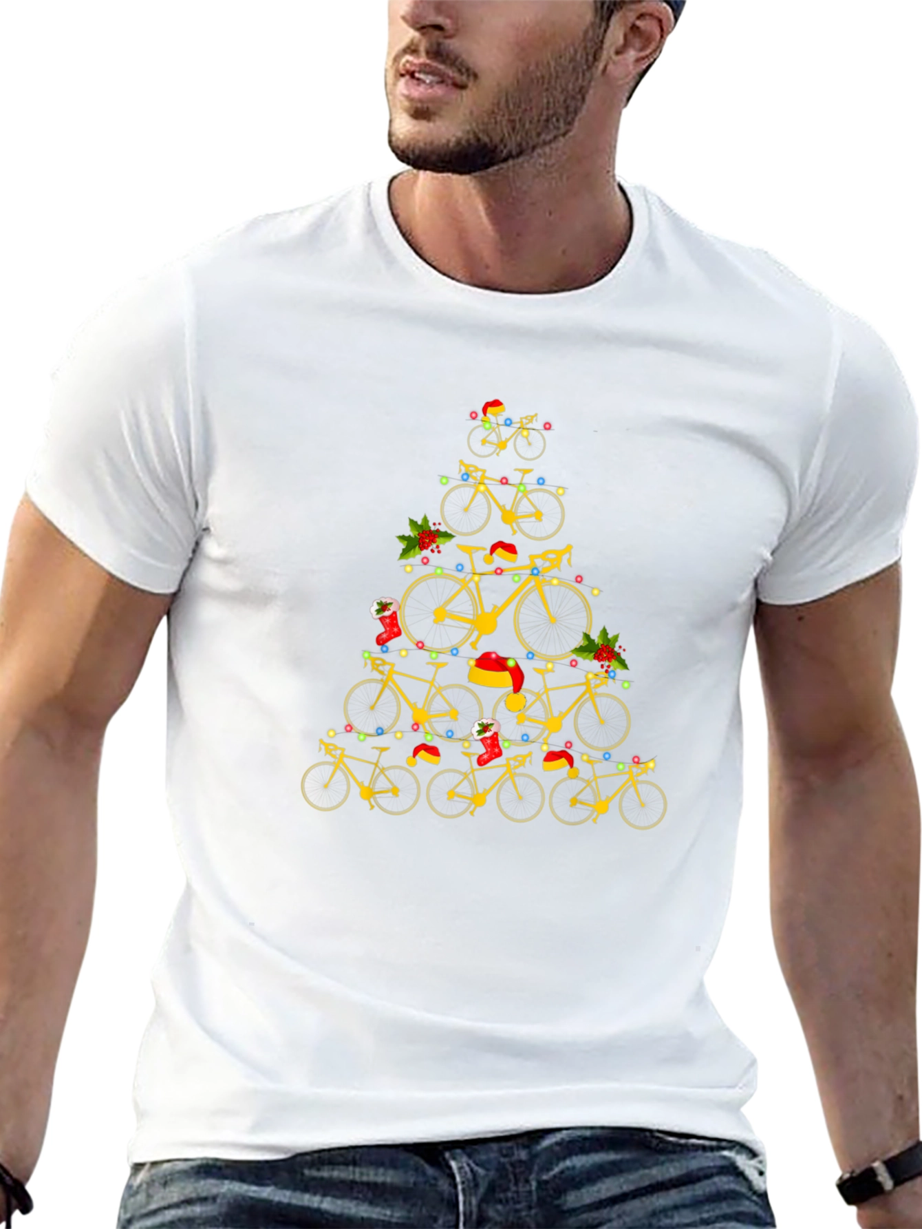 Bicycle Christmas Tree Graphic Tee
