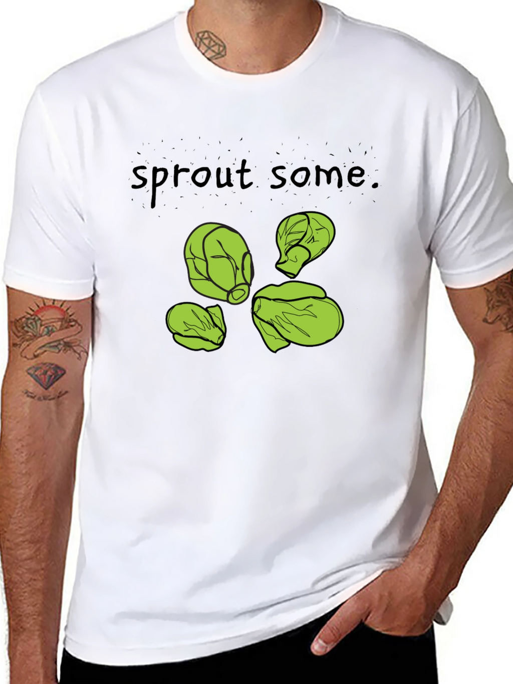 Sprout Some T-Shirt -  Black Cotton Humorous Design
