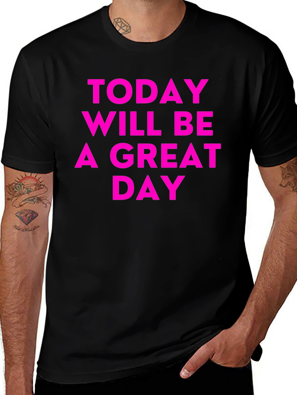 Inspirational Great Day Black T-Shirt
