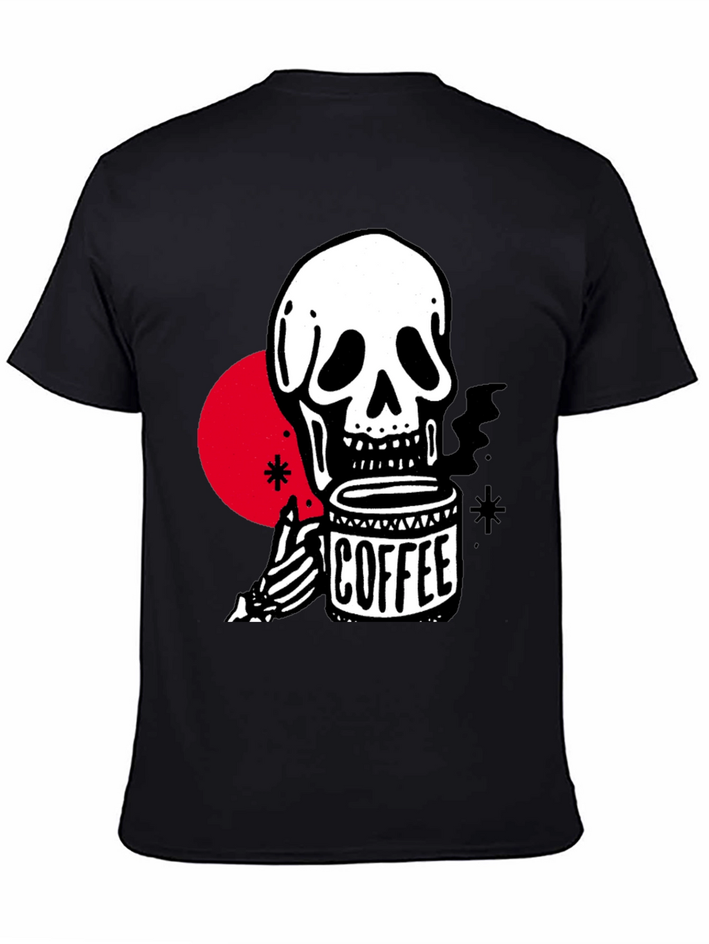 Coffee Skull Graphic T-Shirt - Trendy Skeleton Tee