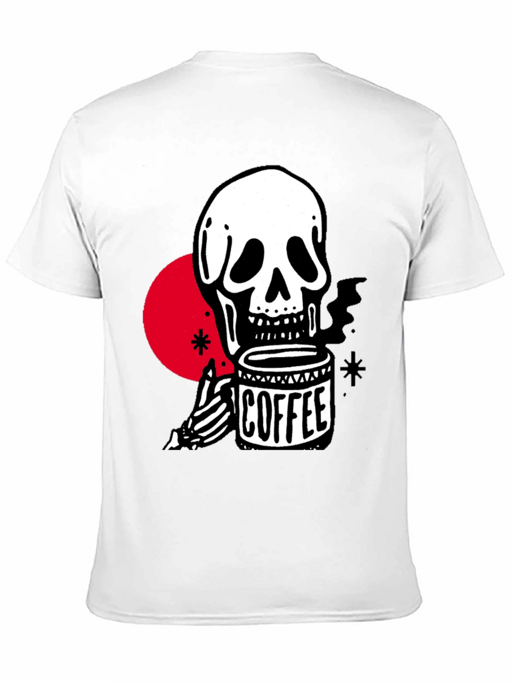 Coffee Skull Graphic T-Shirt - Trendy Skeleton Tee