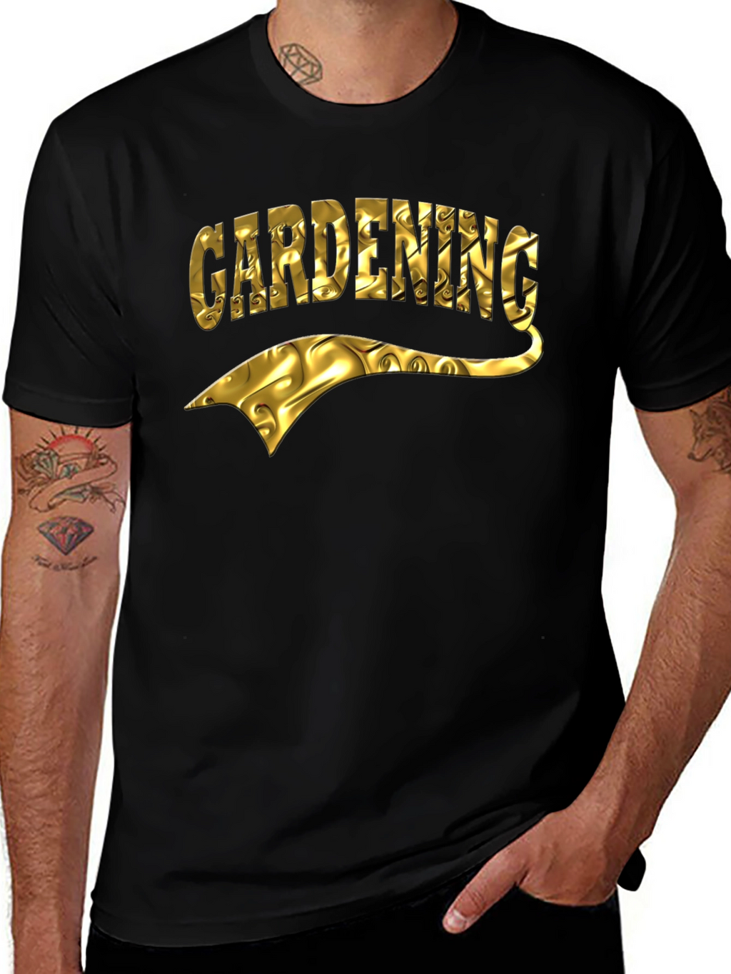 Gardening T-Shirt - Gold Foil Design