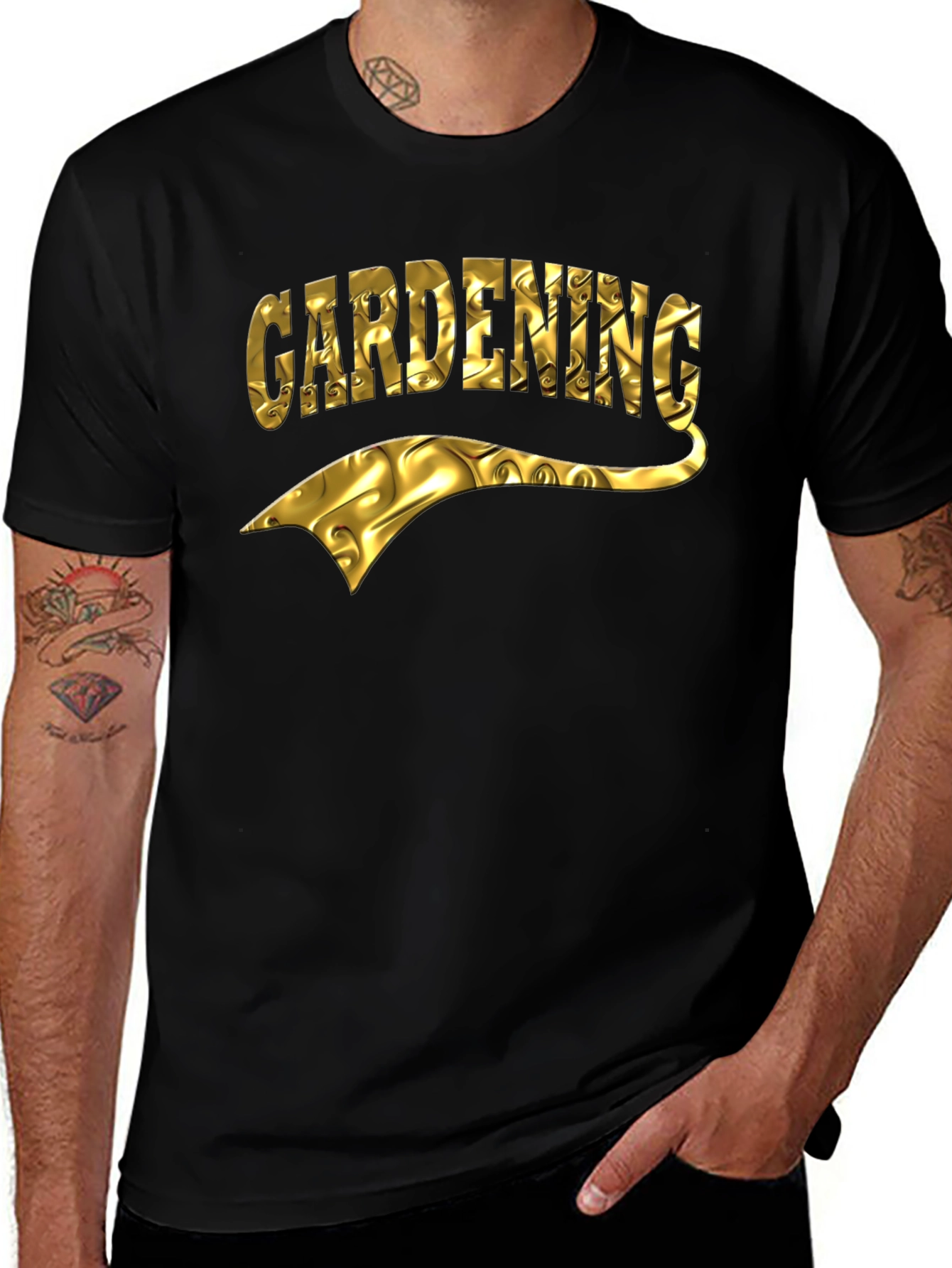 Gardening T-Shirt - Gold Foil Design