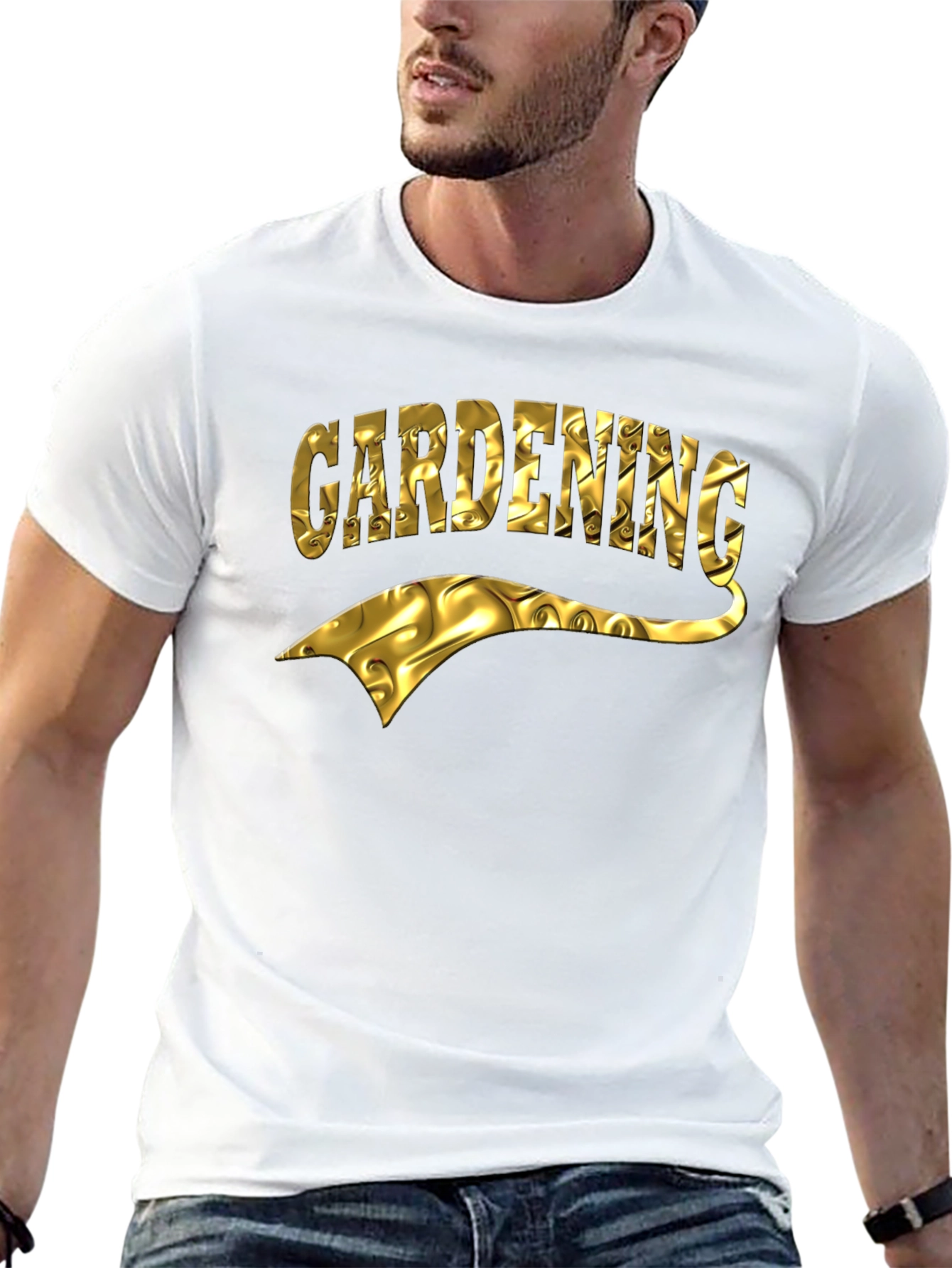 Gardening T-Shirt - Gold Foil Design