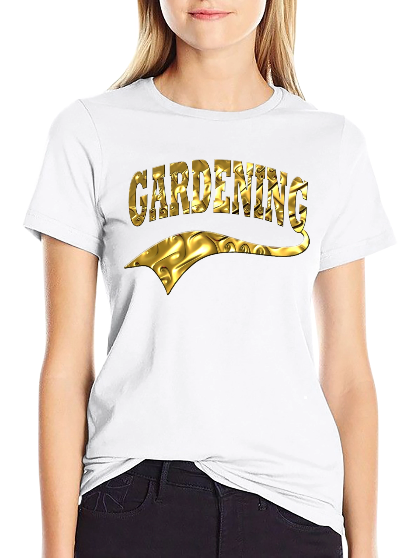 Gardening T-Shirt - Gold Foil Design