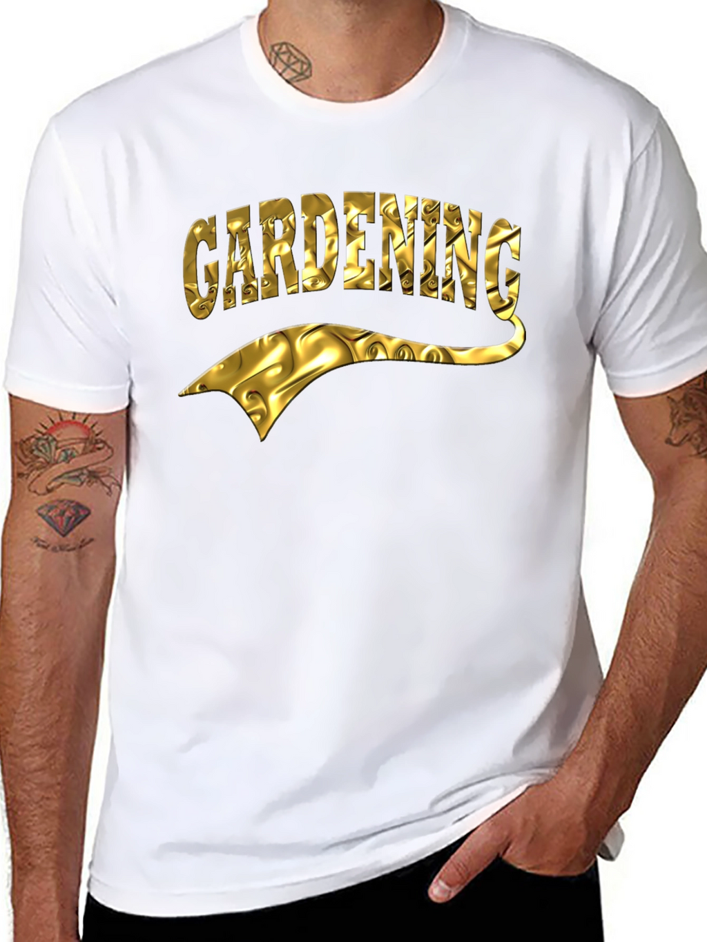 Gardening T-Shirt - Gold Foil Design
