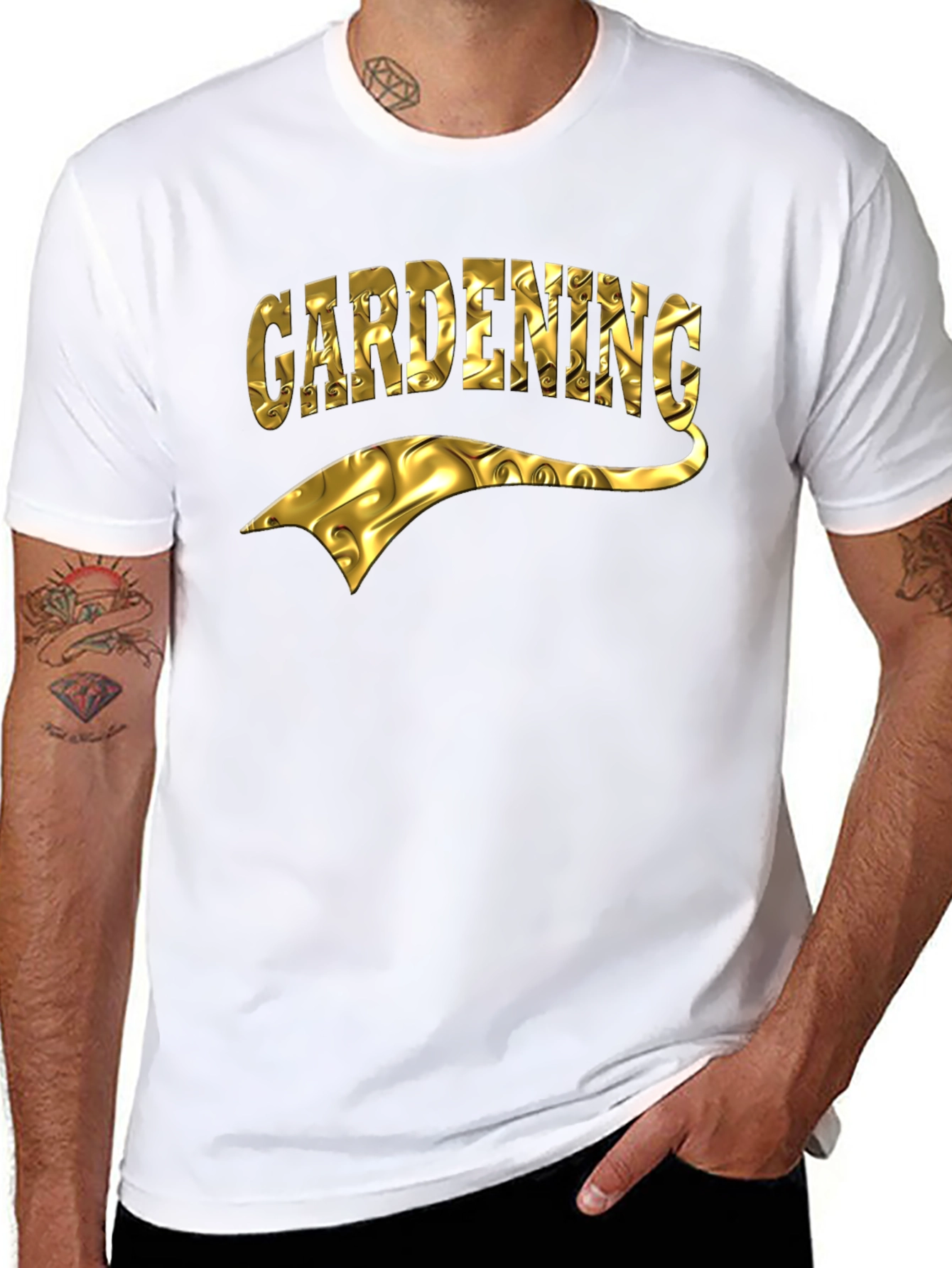 Gardening T-Shirt - Gold Foil Design