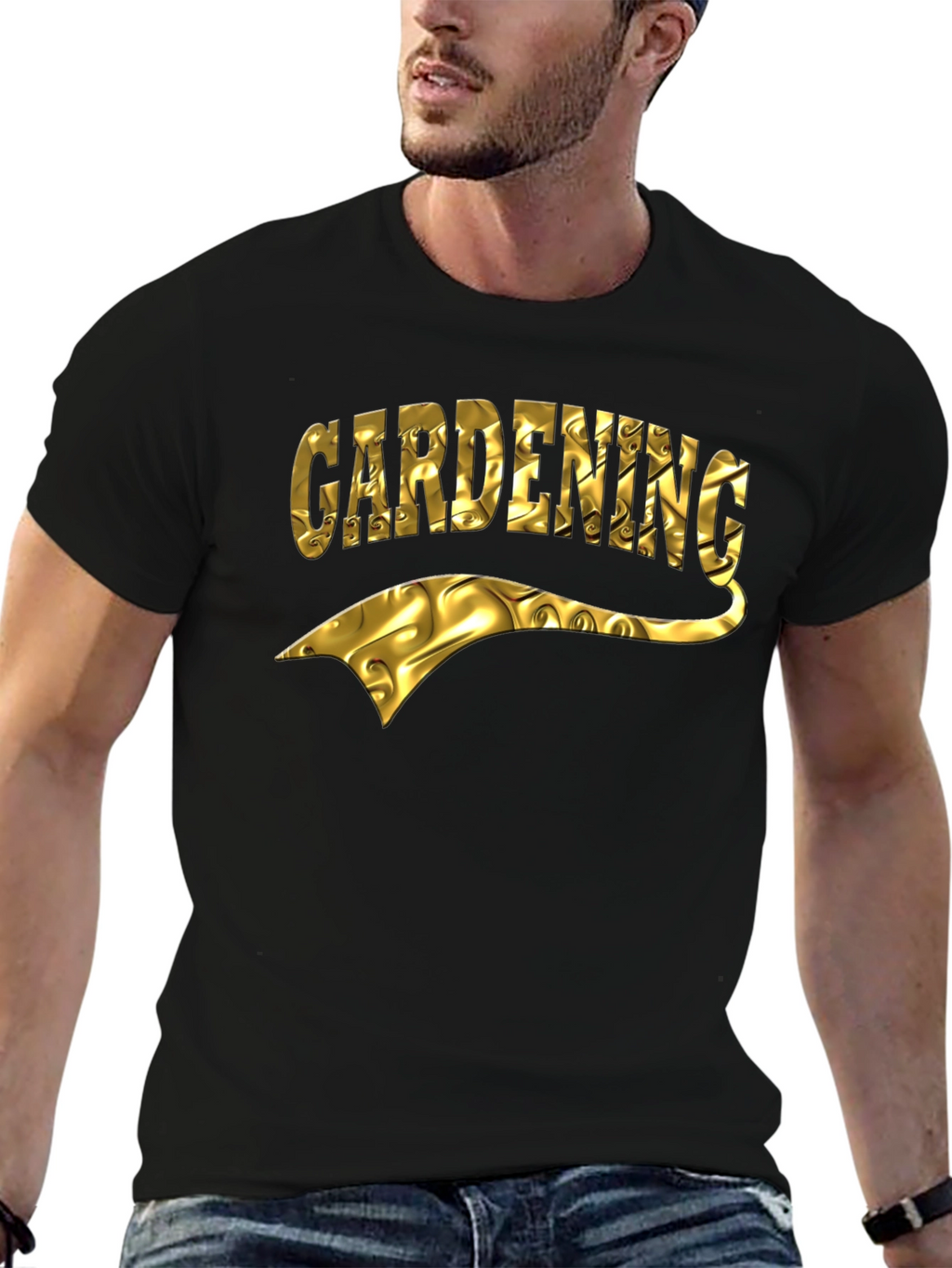 Gardening T-Shirt - Gold Foil Design