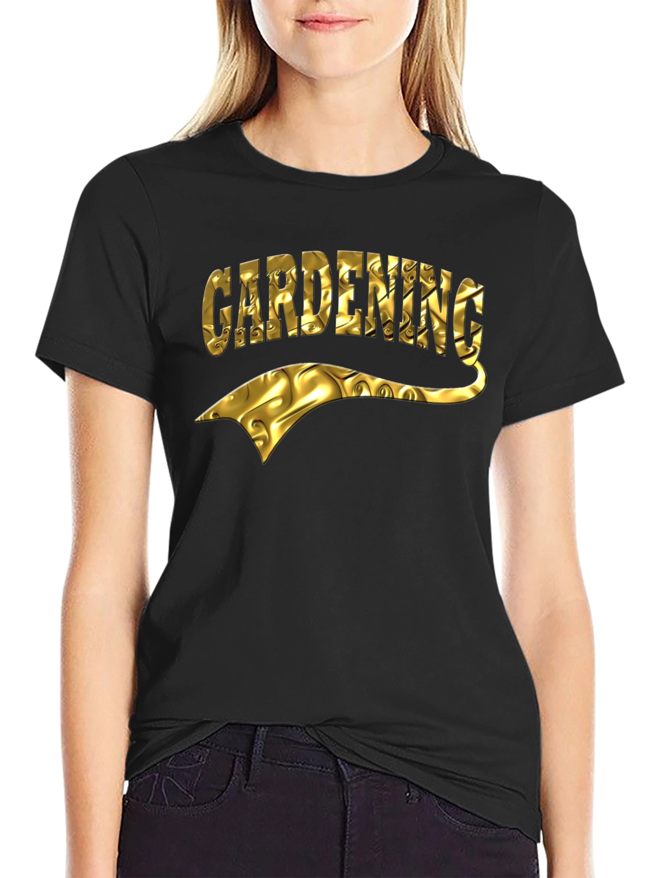 Gardening T-Shirt - Gold Foil Design