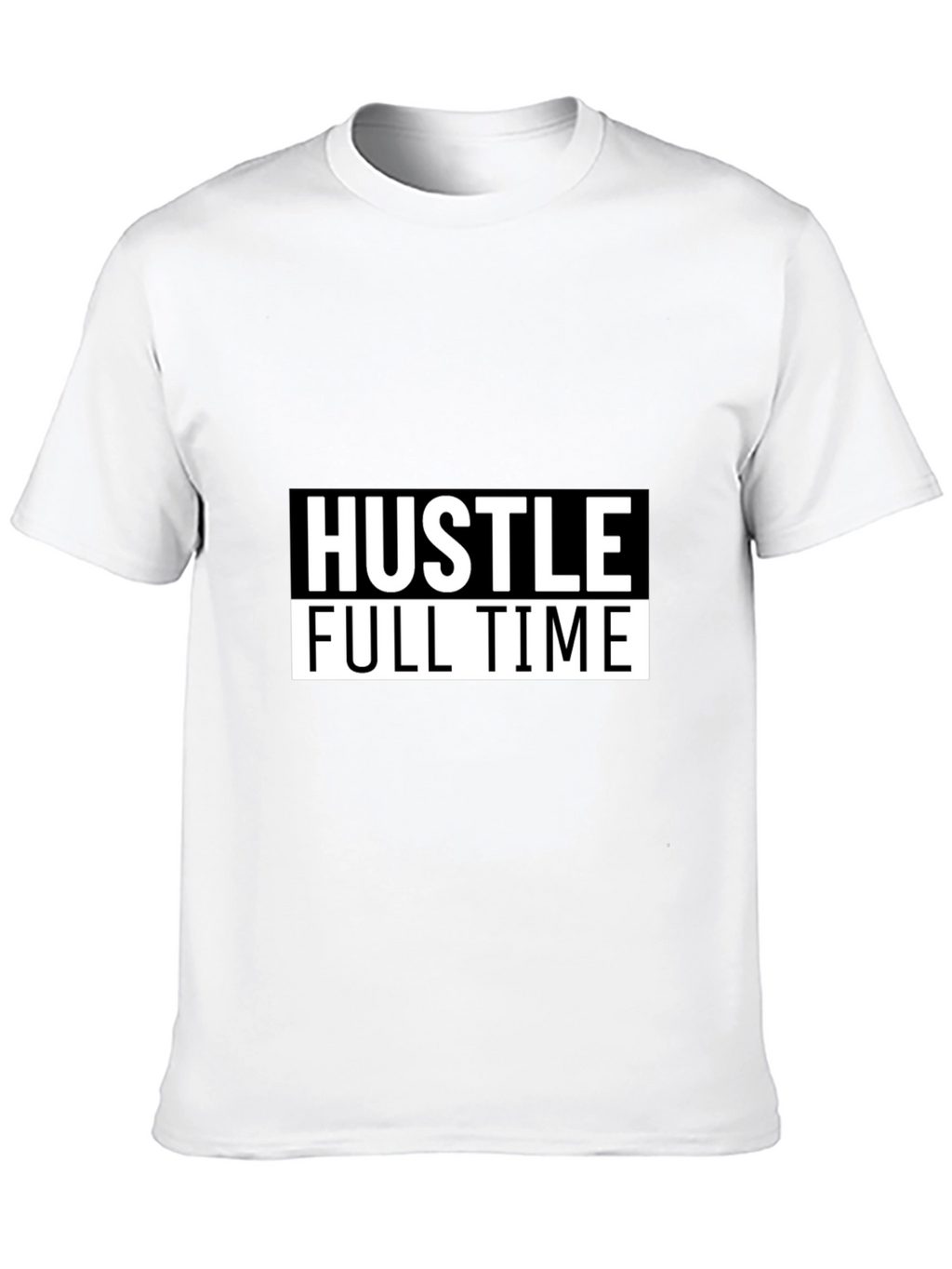 Hustle Full Time Graphic Tee - Black Casual T-Shirt