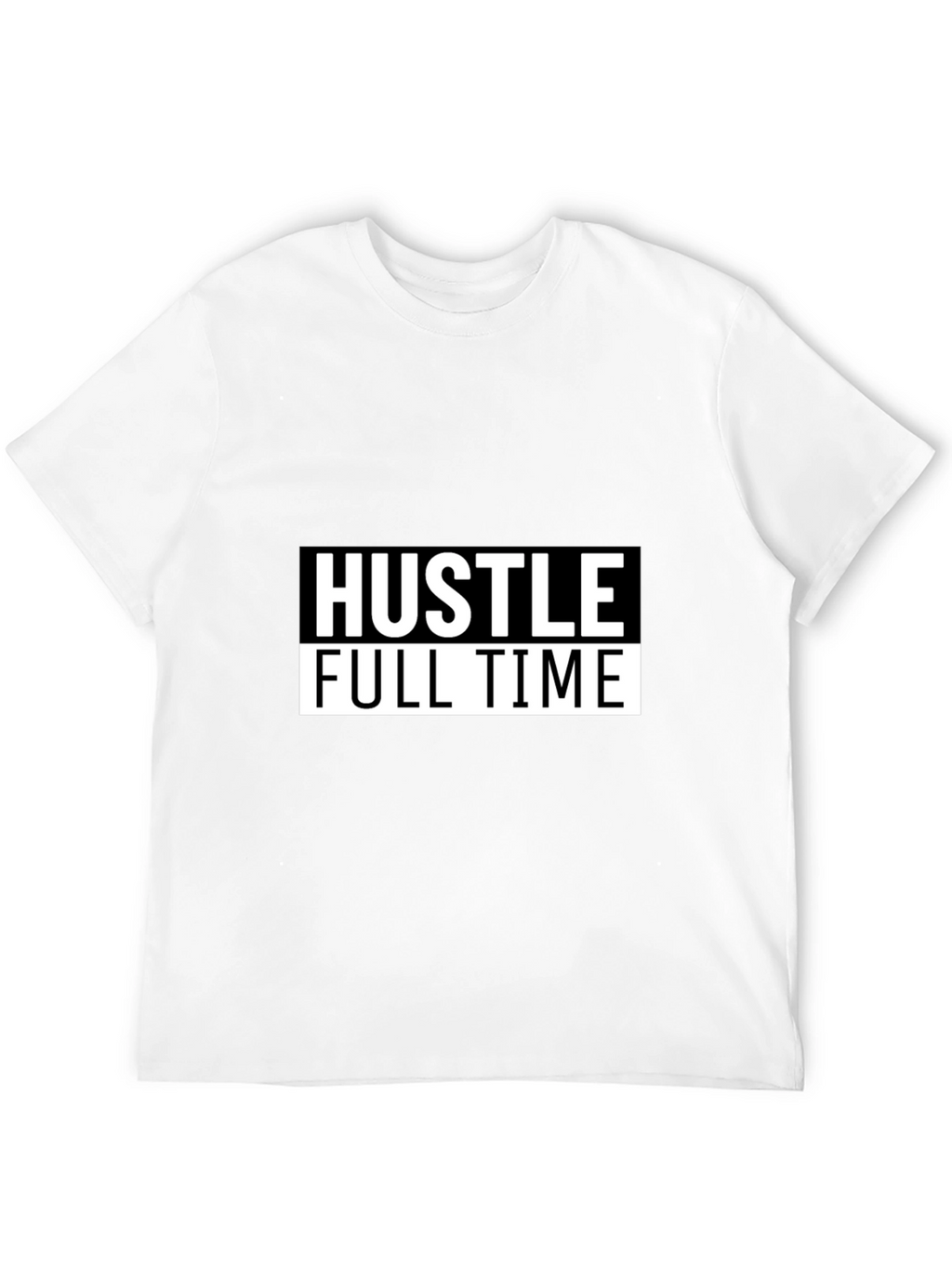 Hustle Full Time Graphic Tee - Black Casual T-Shirt