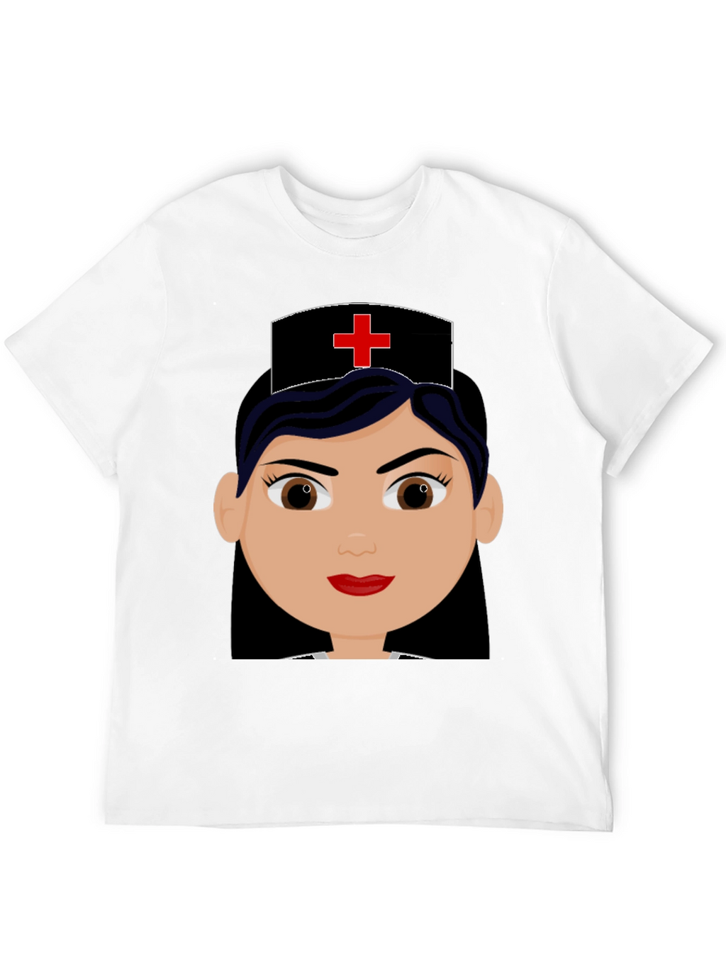 Cartoon Nurse Graphic Black T-Shirt