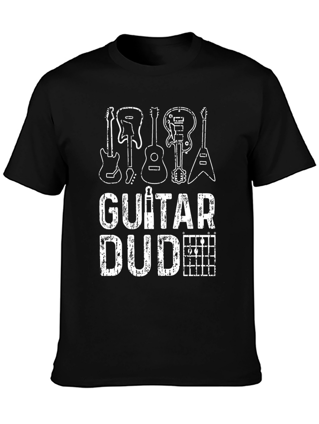 Guitar Dude Black T-Shirt - Music Lover Tee