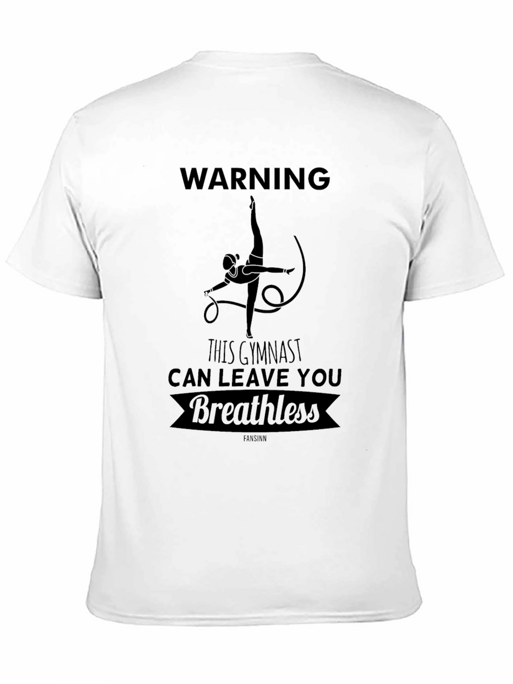 Warning Gymnast Breathless Black Graphic Tee