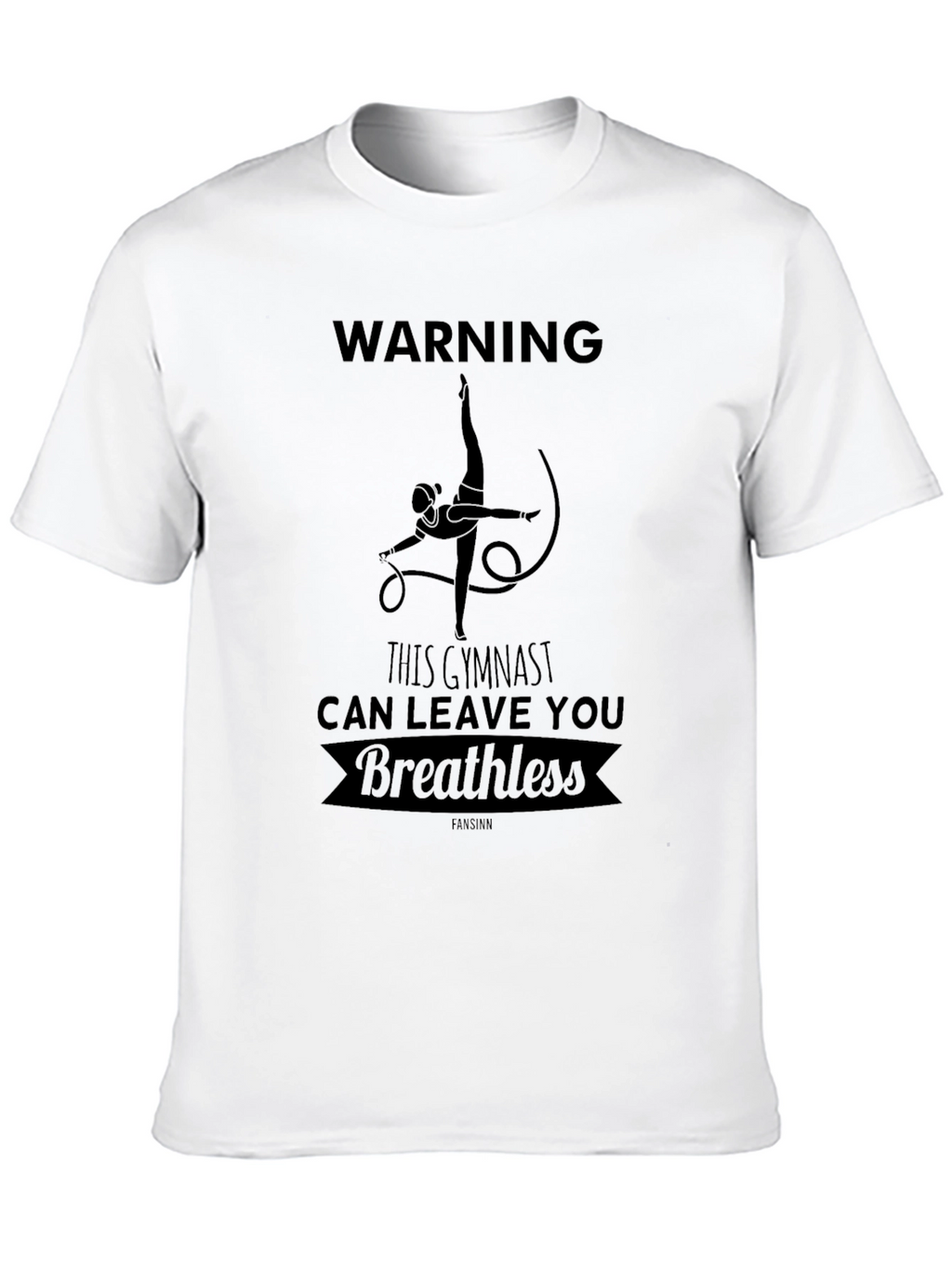 Warning Gymnast Breathless Black Graphic Tee