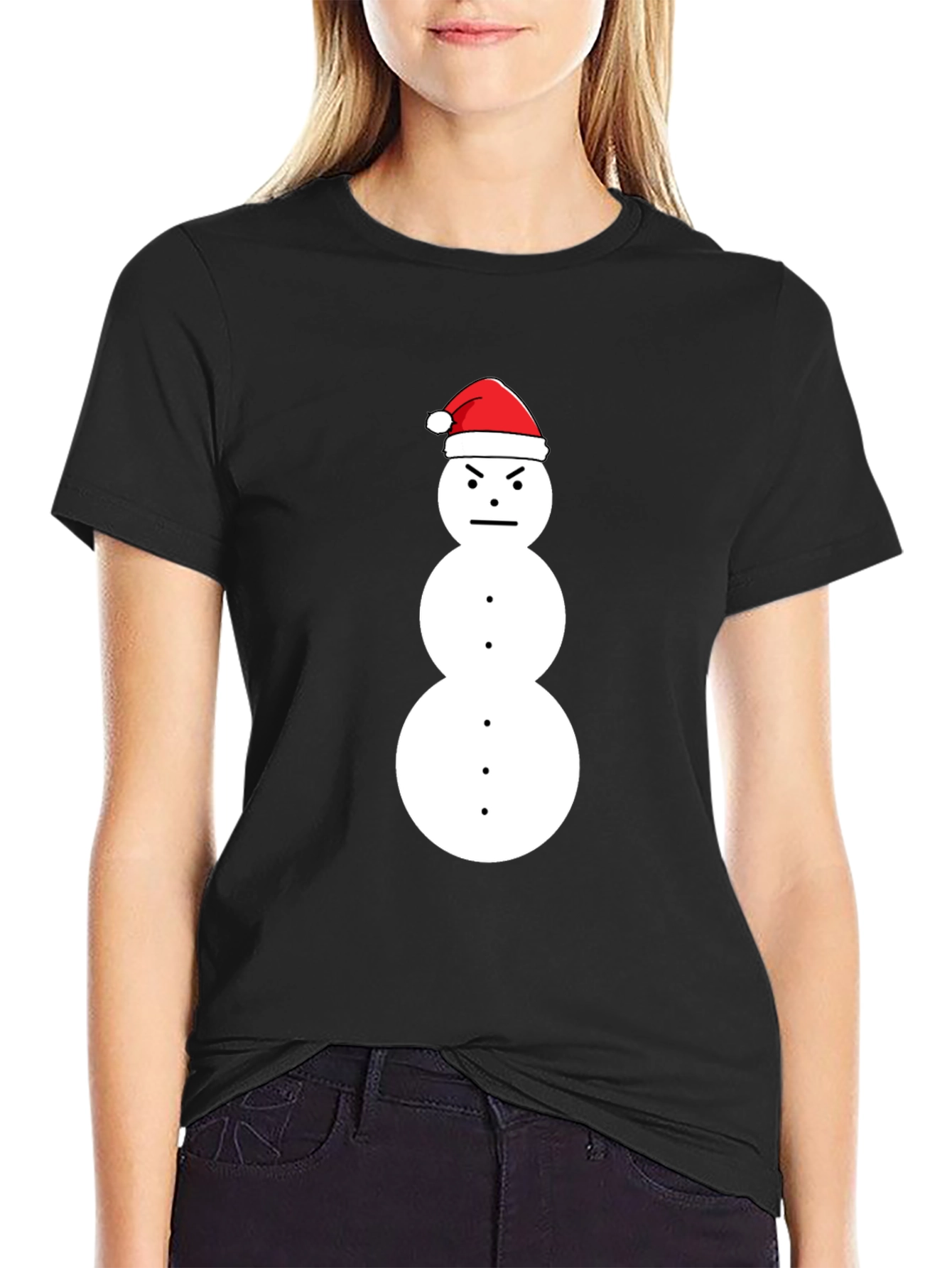 Grumpy Snowman Christmas T-Shirt - Holiday Humor Tee
