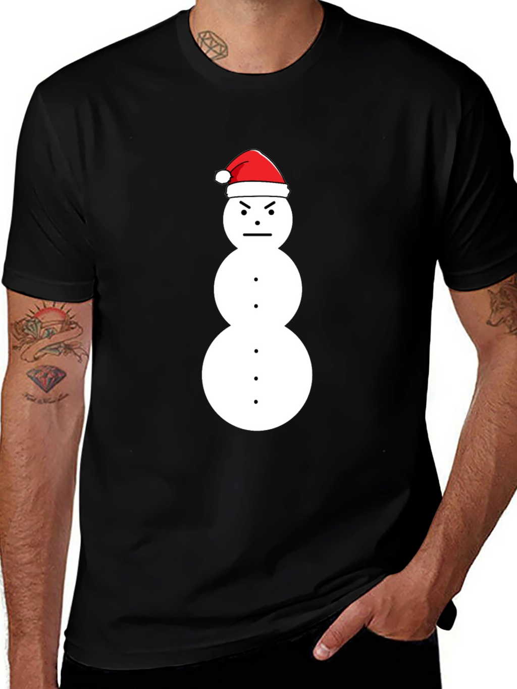 Grumpy Snowman Christmas T-Shirt - Holiday Humor Tee