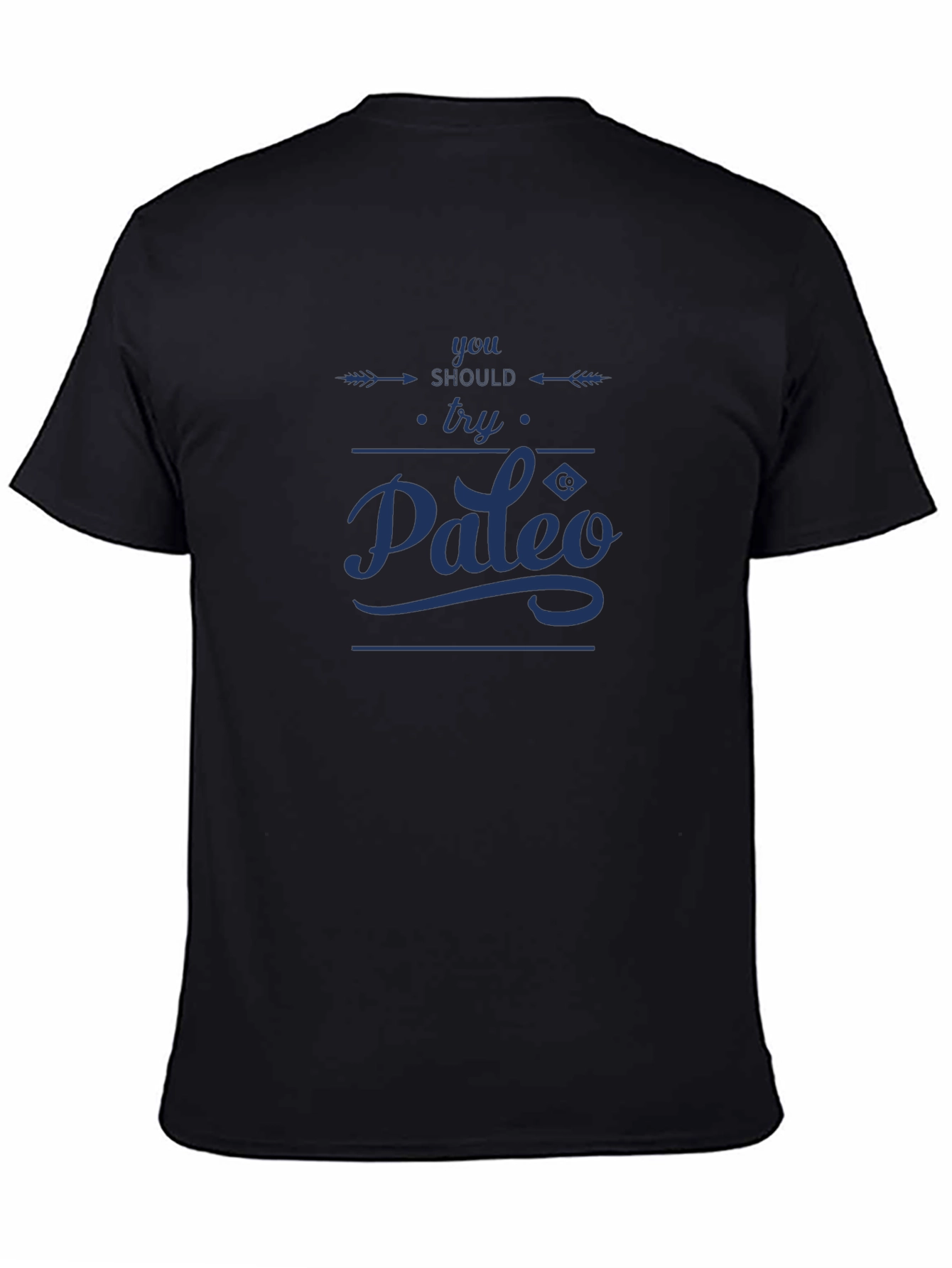 Try Paleo T-Shirt - Black Short Sleeve Crew Neck