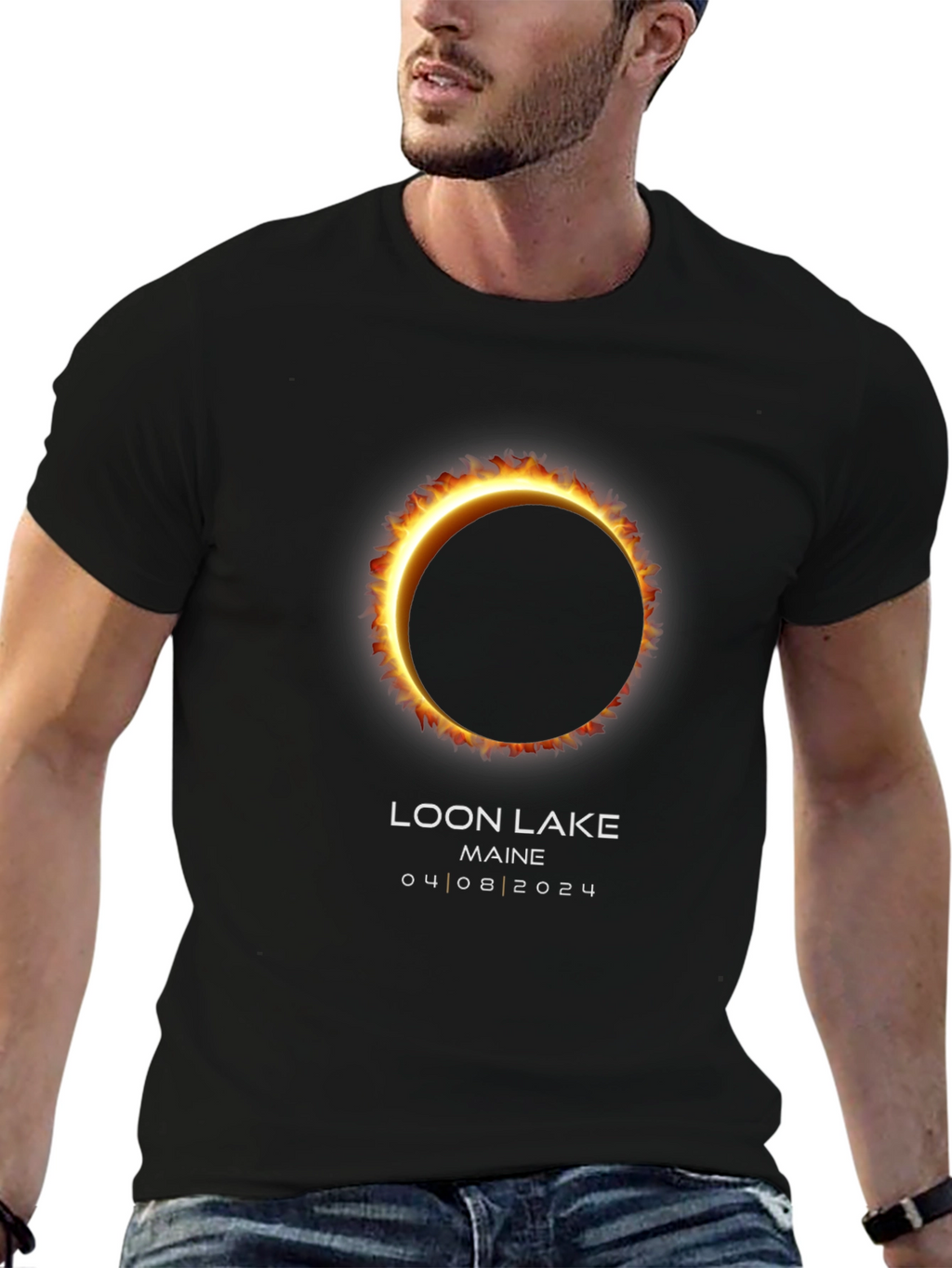 Solar Eclipse T-Shirt - Loon Lake Maine 04/08/2024