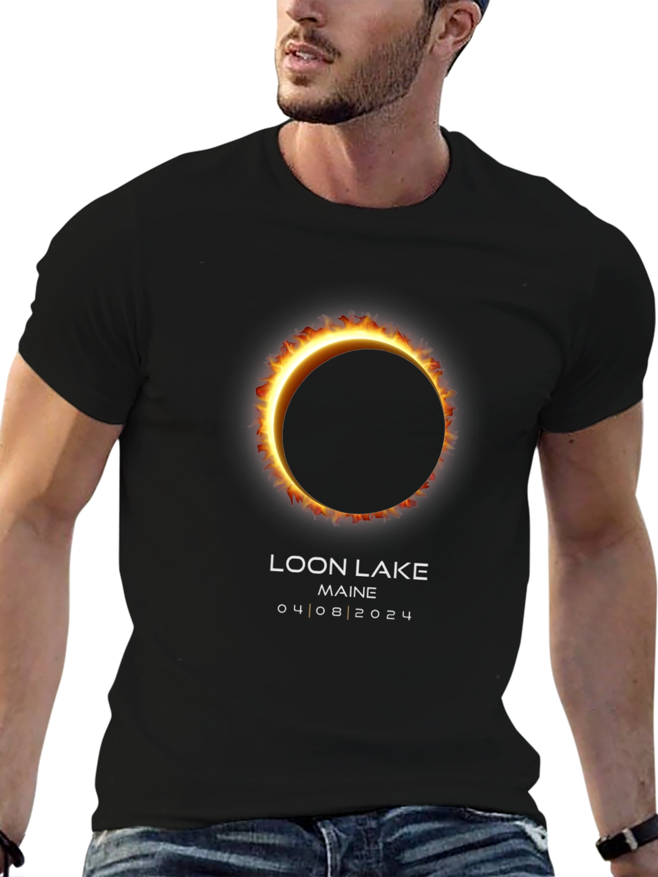 Solar Eclipse T-Shirt - Loon Lake Maine 04/08/2024