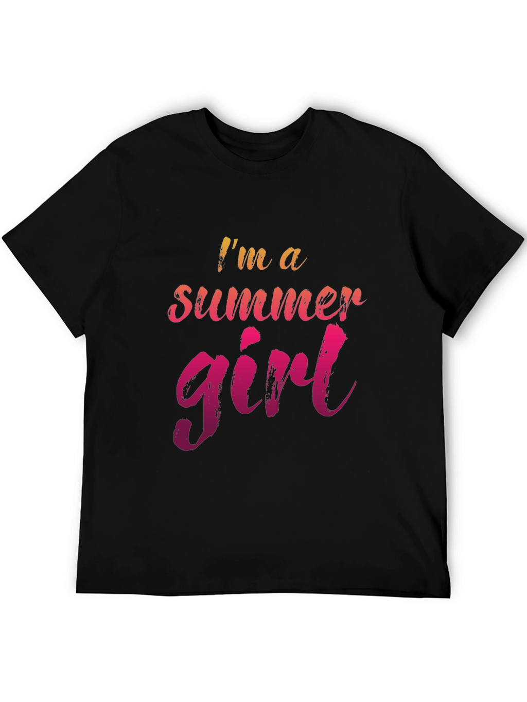 Summer Girl Graphic Tee - Casual Black T-Shirt