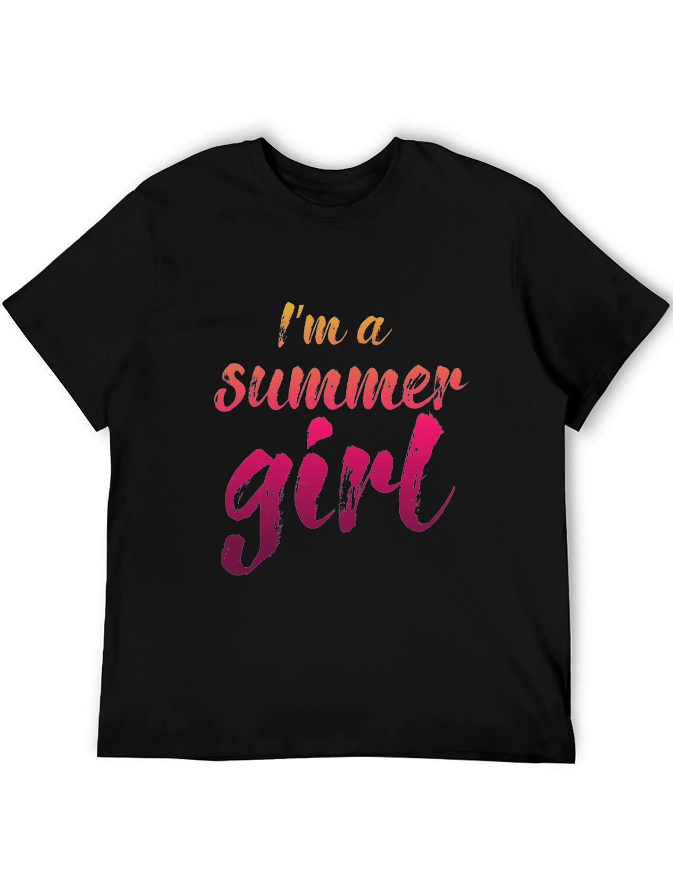 Summer Girl Graphic Tee - Casual Black T-Shirt