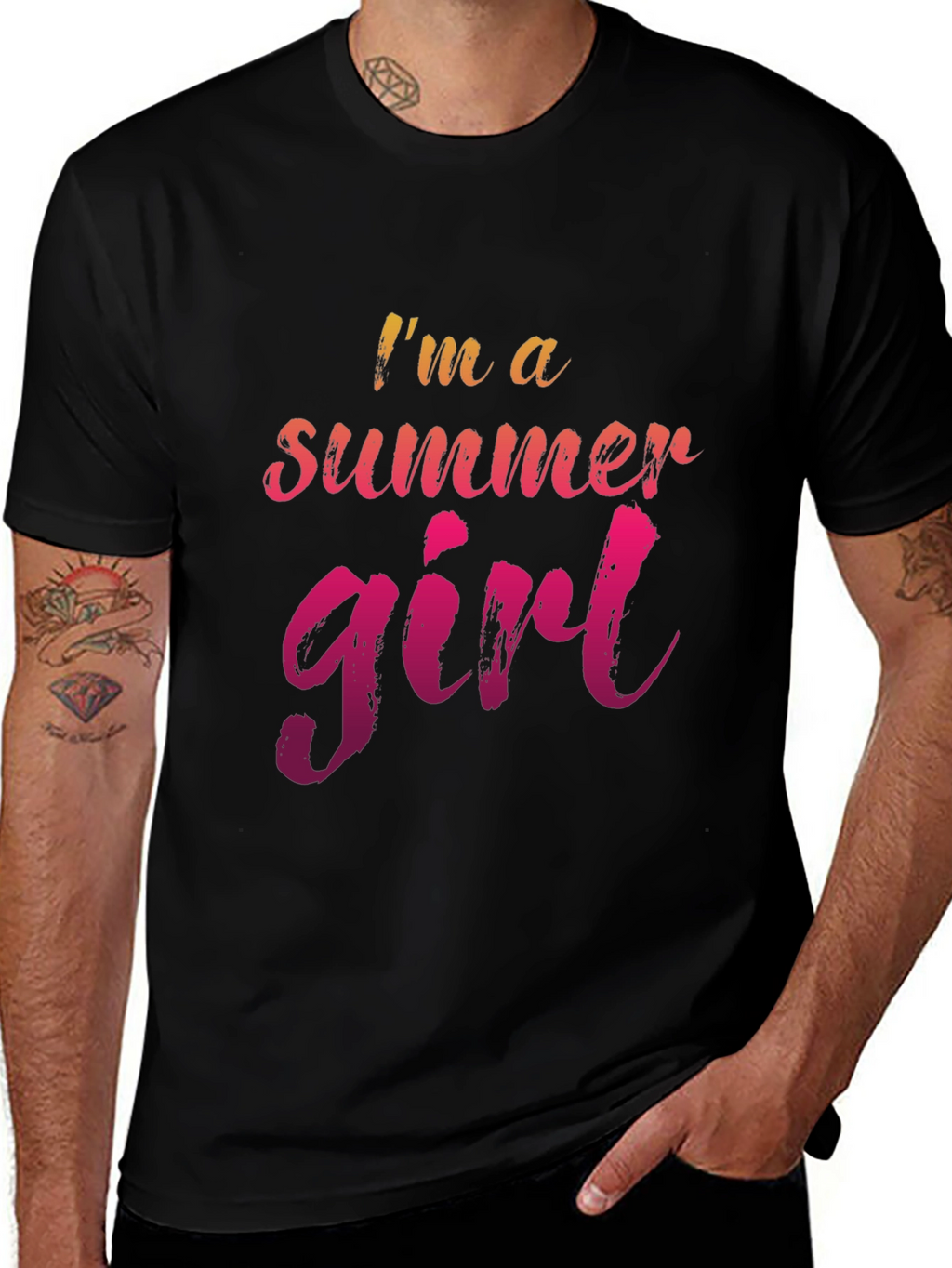 Summer Girl Graphic Tee - Casual Black T-Shirt