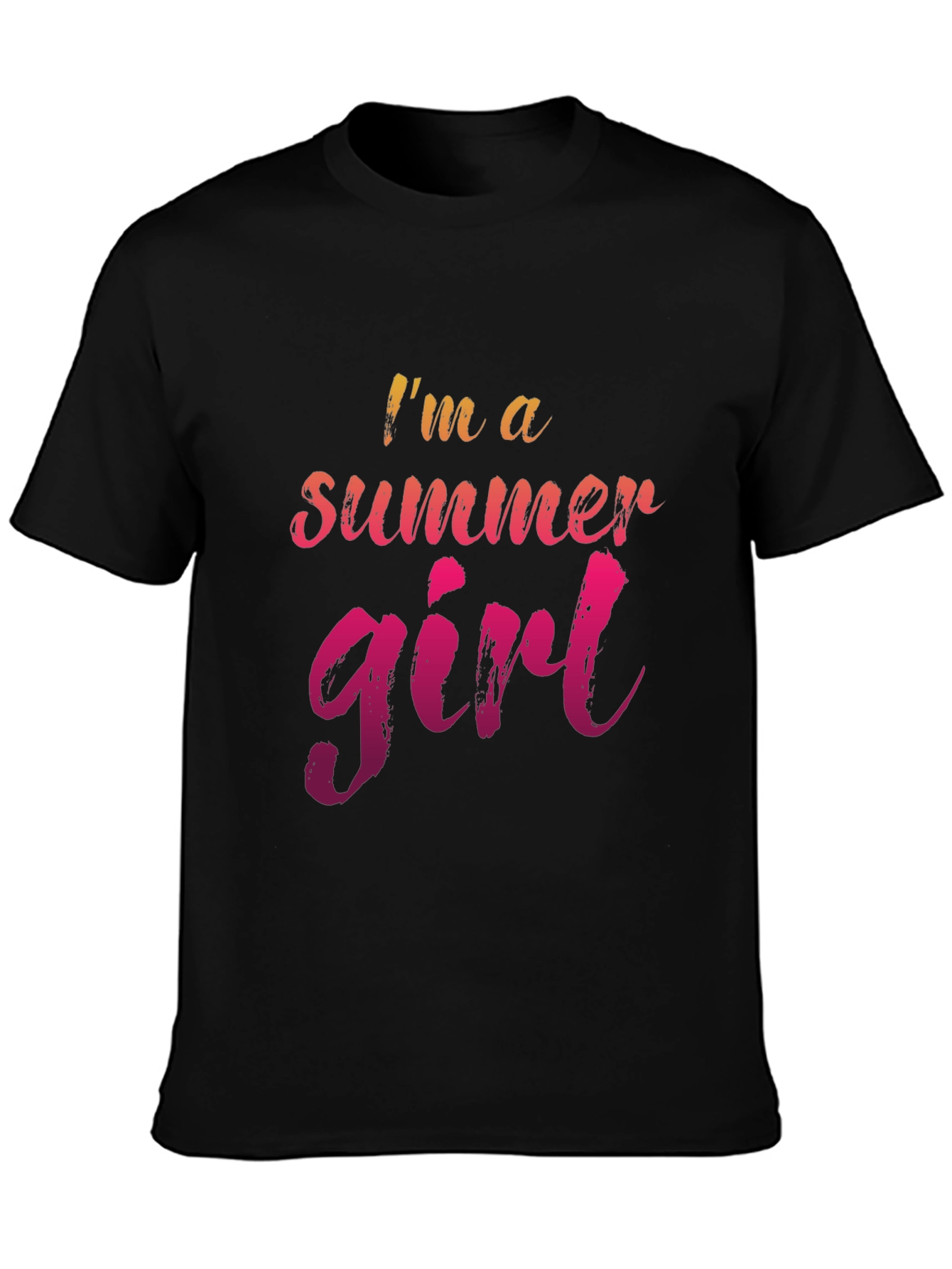 Summer Girl Graphic Tee - Casual Black T-Shirt