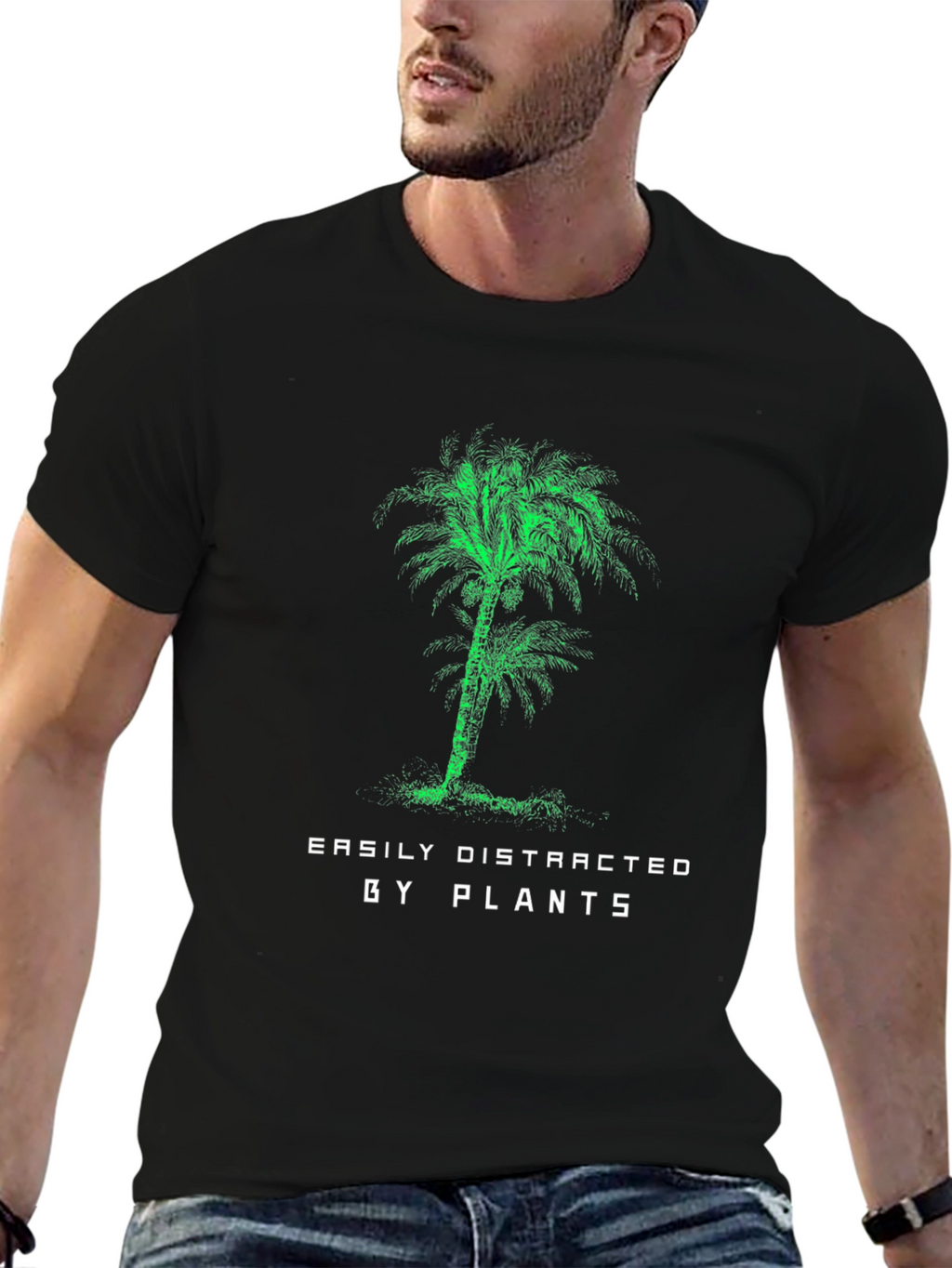 Easily Distracted by Plants Palm Tree Graphic T-Shirt