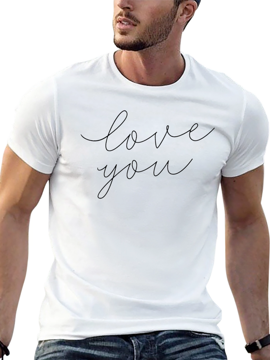 Love You Script Black Tee - Stylish Casual Wear