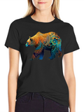 Tribal Bear Graphic Black T-Shirt