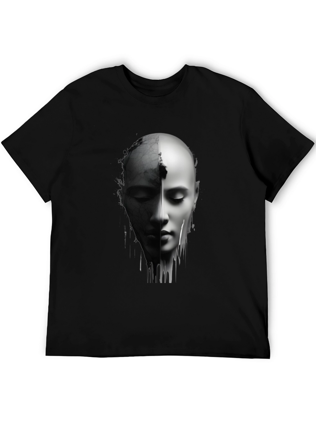 Monochrome Two-Faced Portrait Graphic Tee