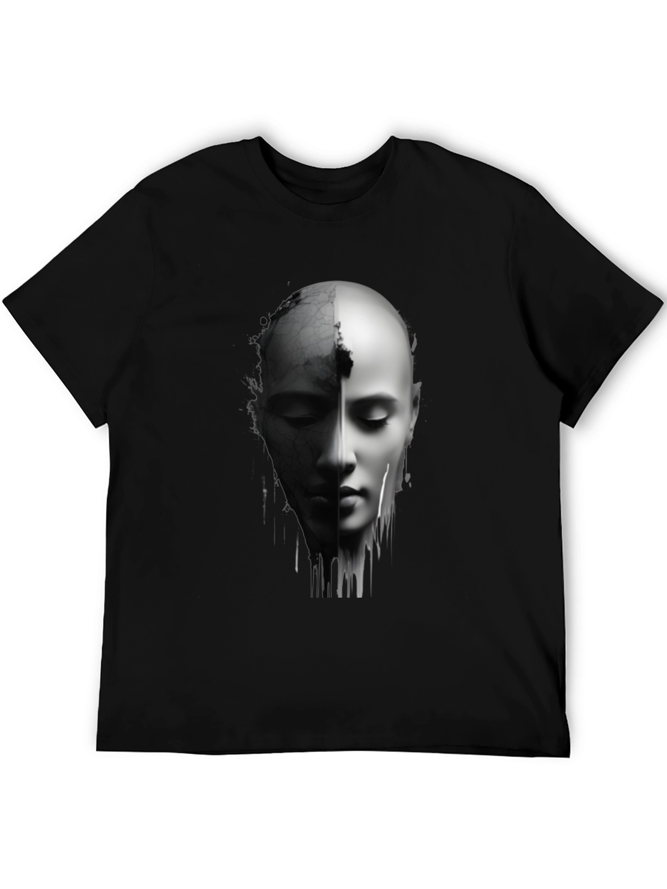 Monochrome Two-Faced Portrait Graphic Tee