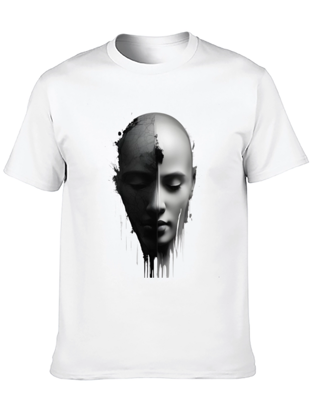 Monochrome Two-Faced Portrait Graphic Tee