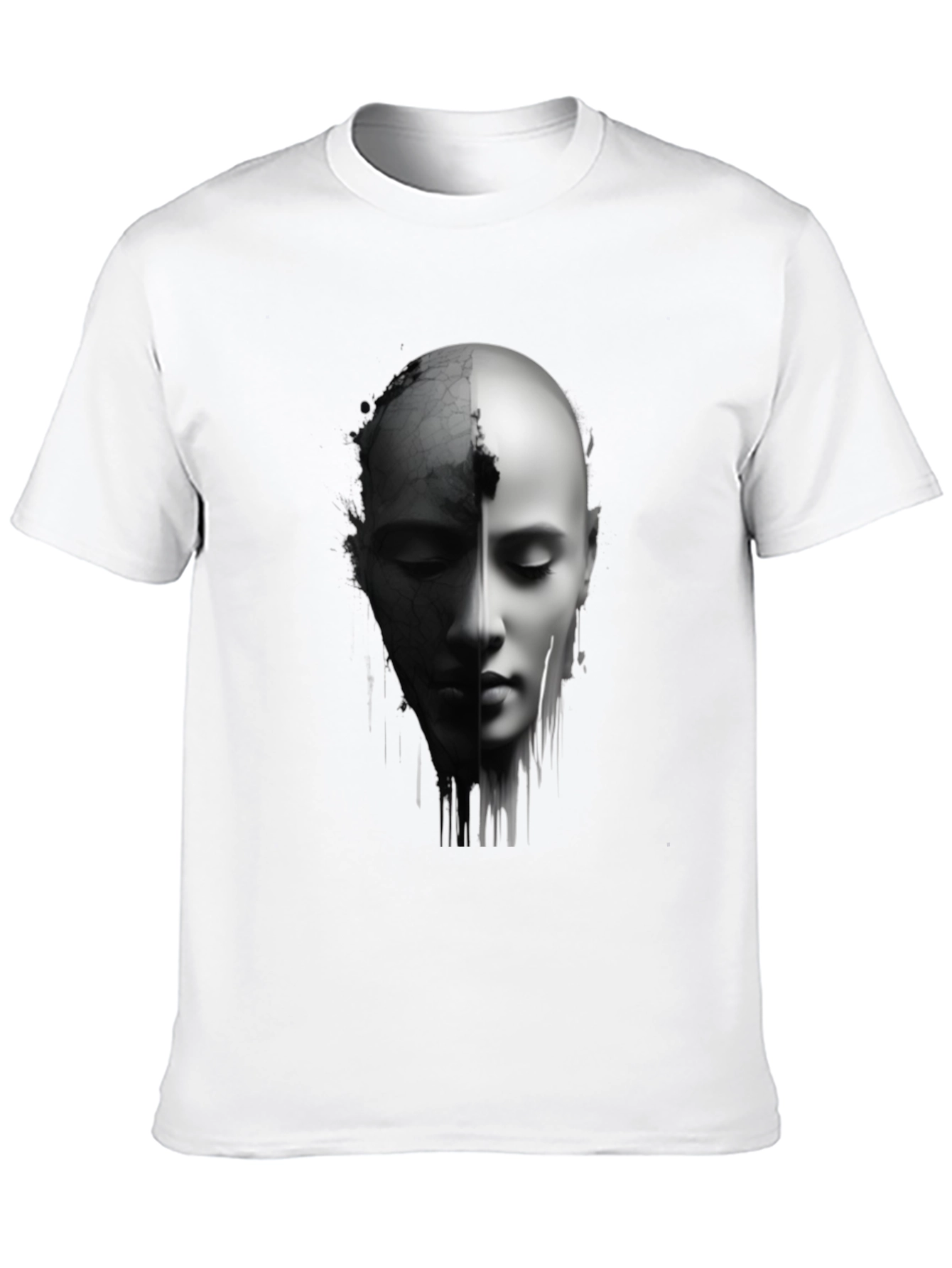 Monochrome Two-Faced Portrait Graphic Tee