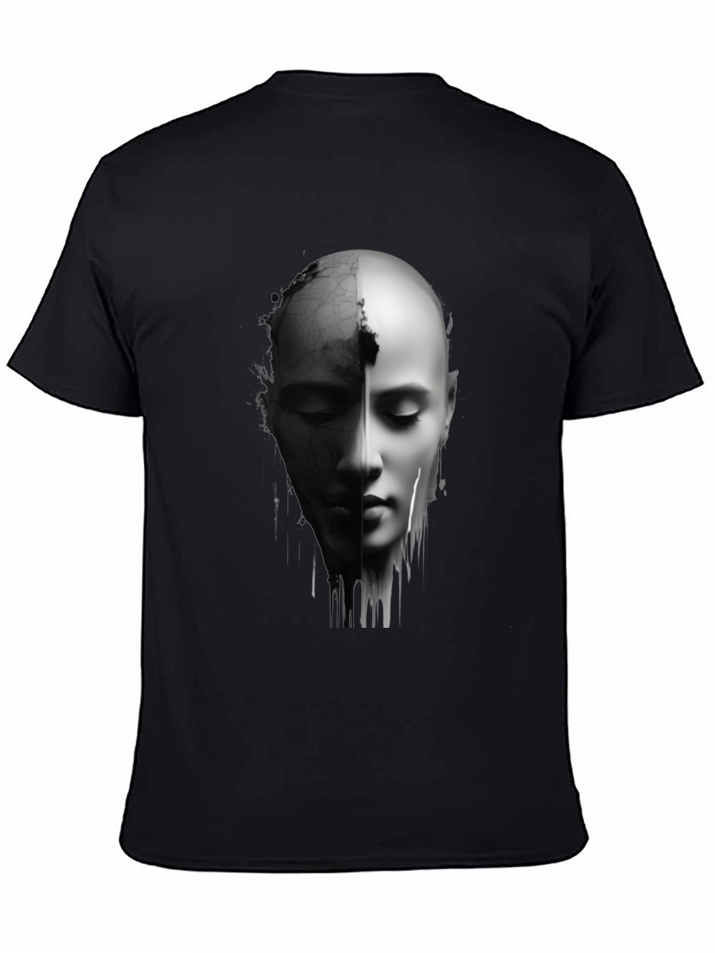 Monochrome Two-Faced Portrait Graphic Tee