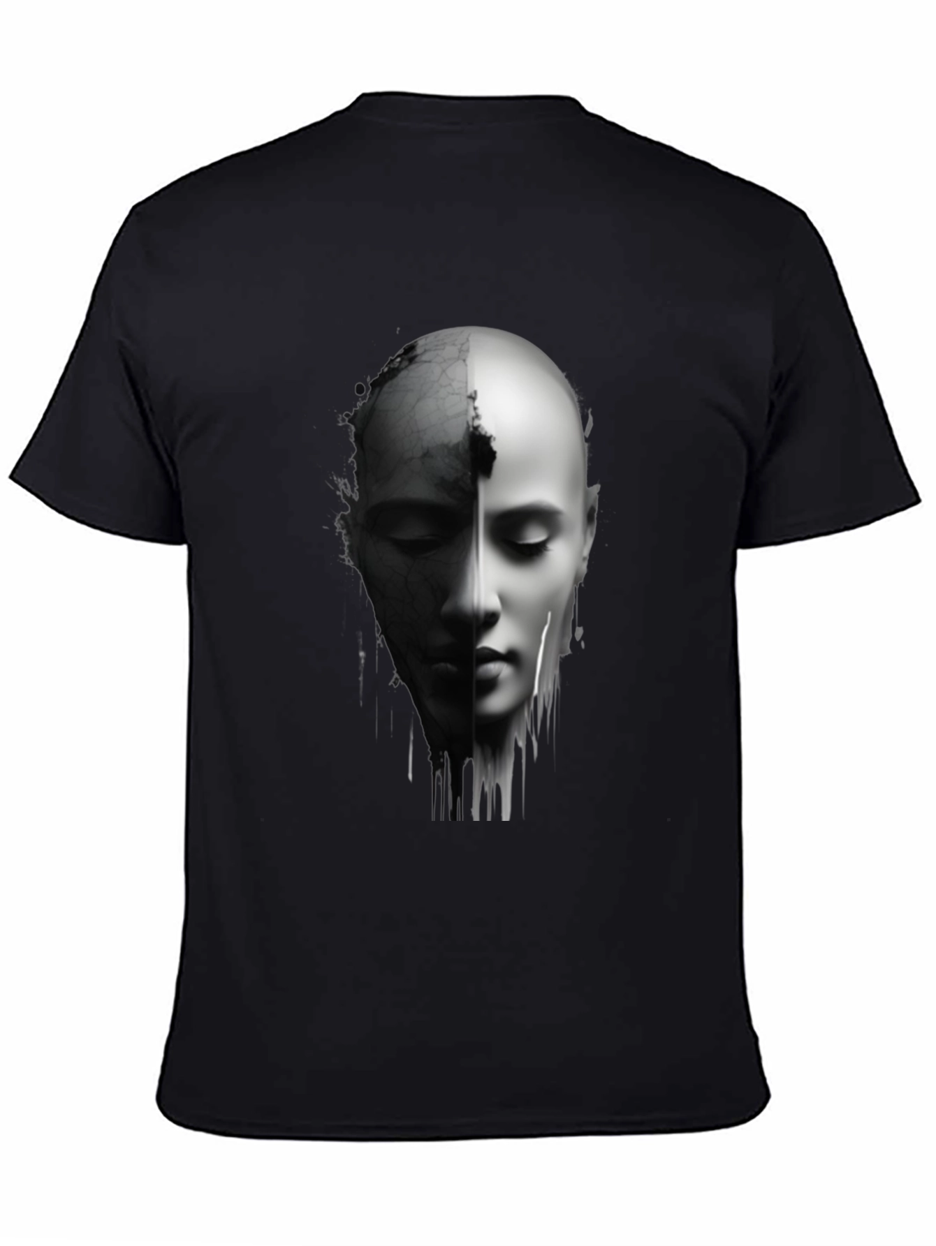 Monochrome Two-Faced Portrait Graphic Tee