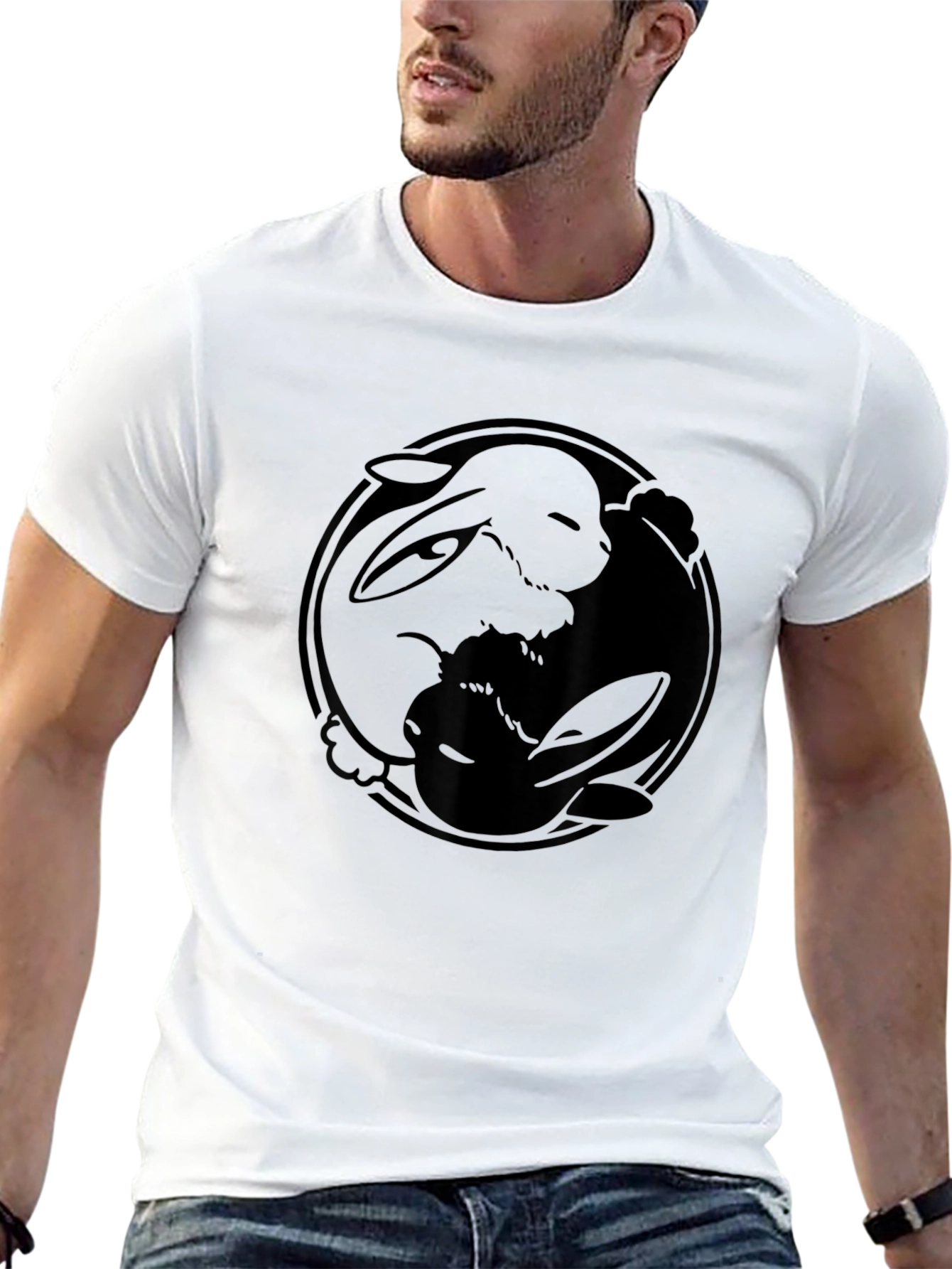 Yin Yang Eevee Black T-Shirt