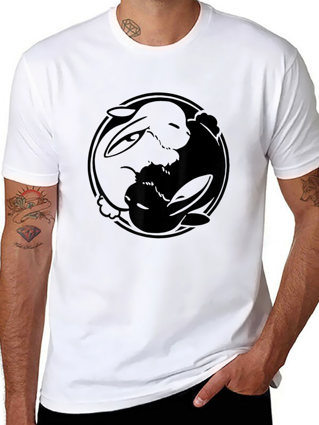 Yin Yang Eevee Black T-Shirt