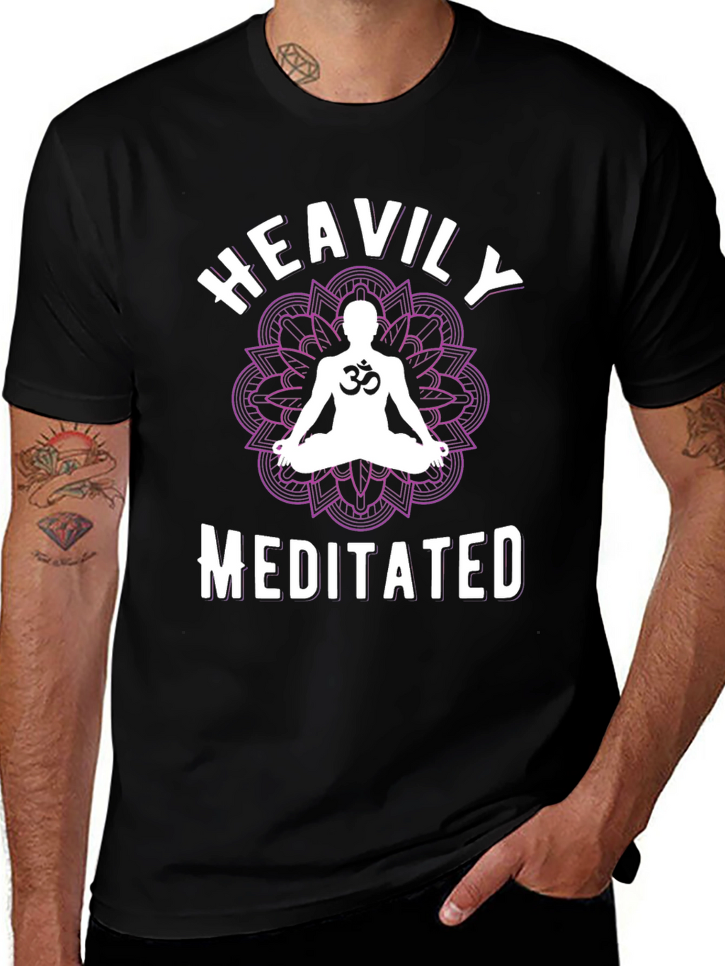 Heavily Meditated Black Graphic T-Shirt