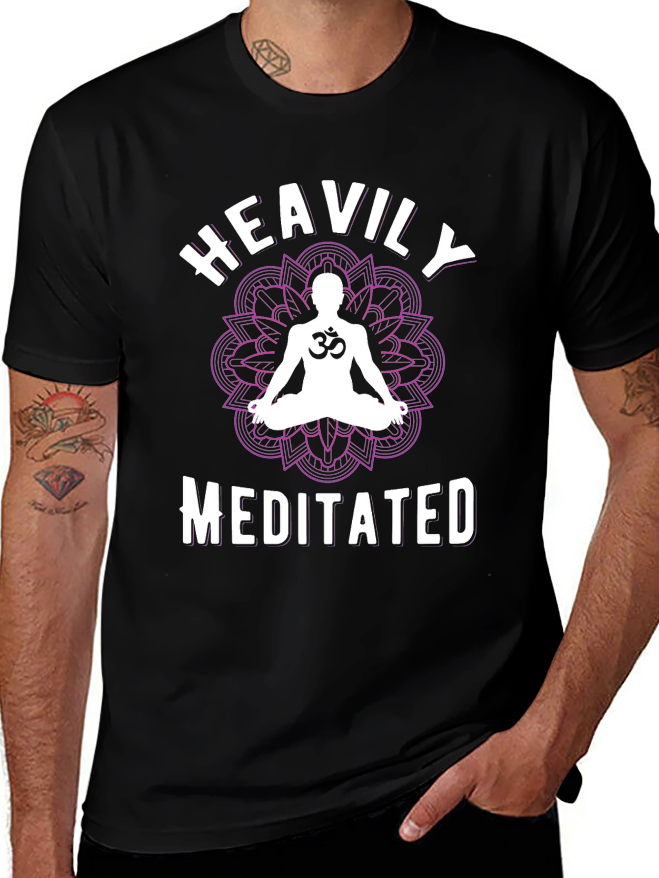 Heavily Meditated Black Graphic T-Shirt